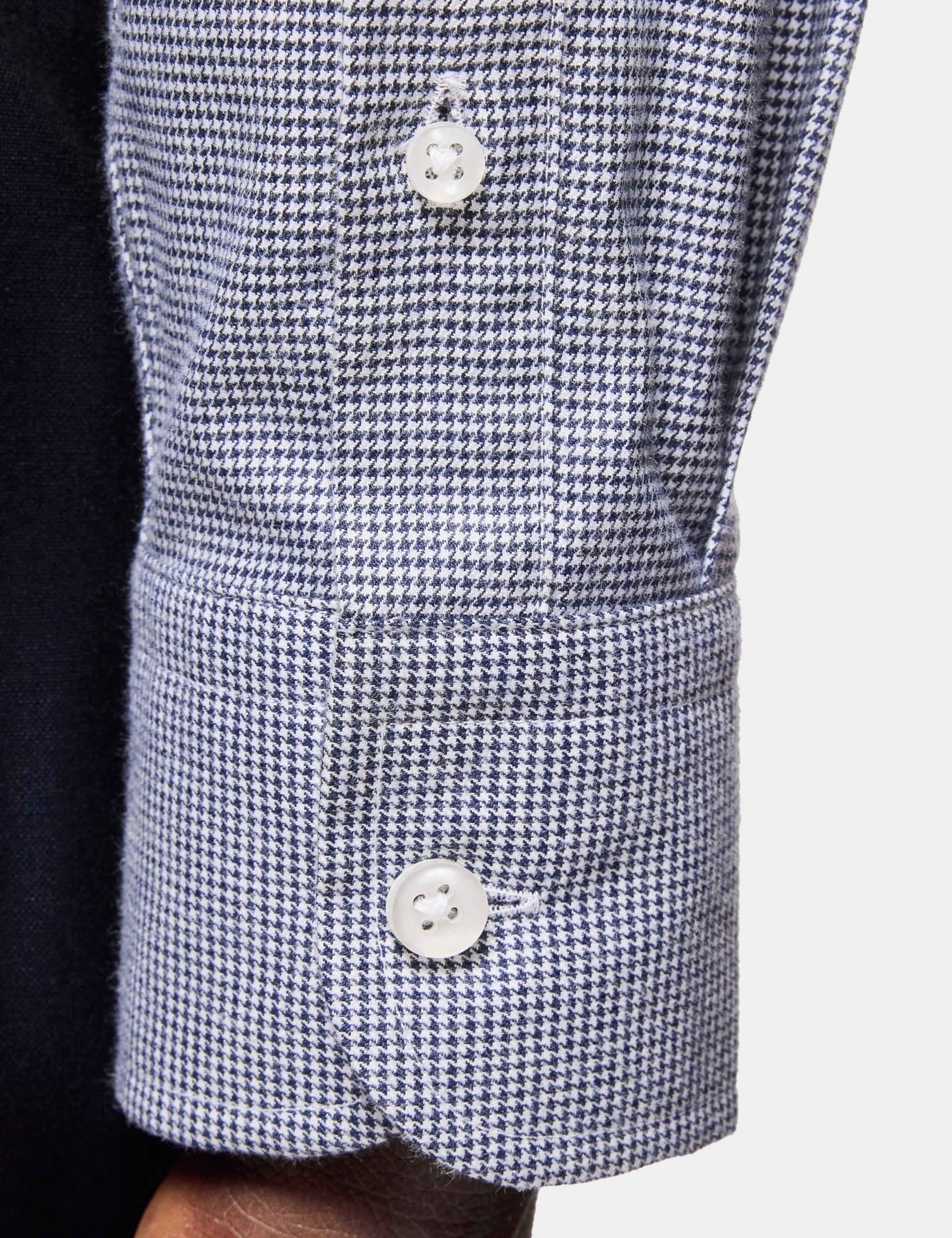 Slim Fit Herringbone Cutaway Collar Flannel Shirt 4 of 4