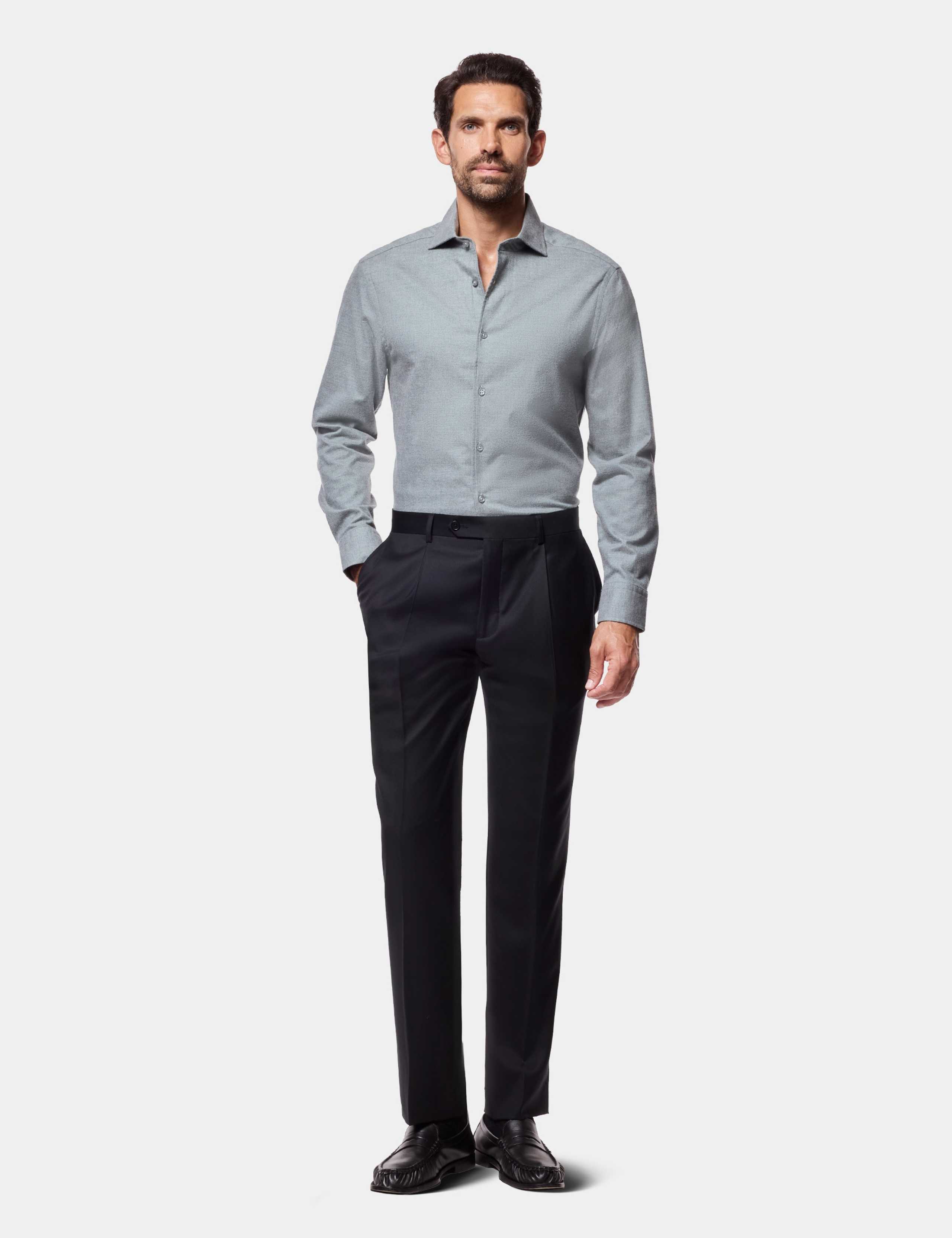 Slim Fit Brushed Cotton Twill Shirt 2 of 5