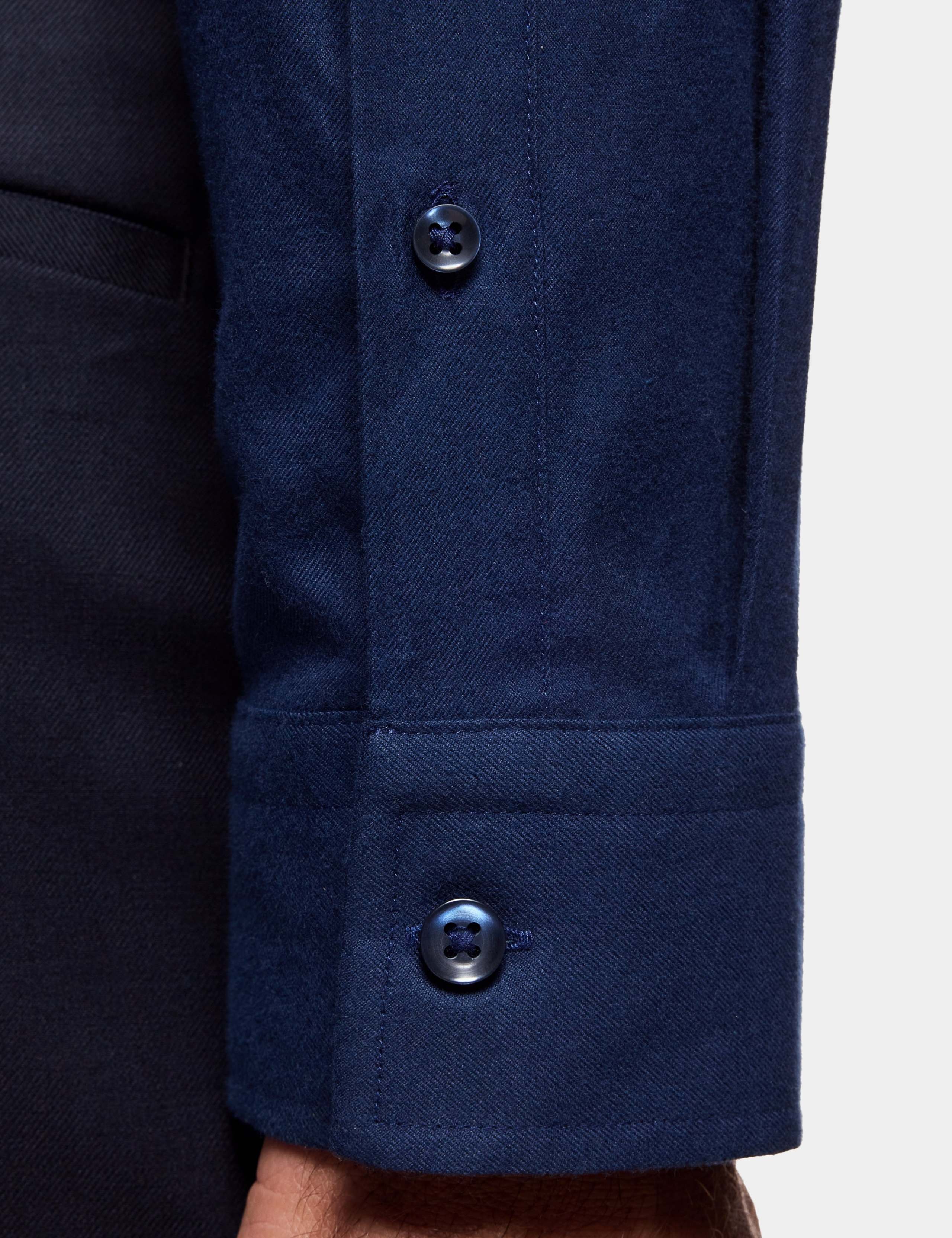 Slim Fit Button Down Collar Safari Flannel Shirt 4 of 4