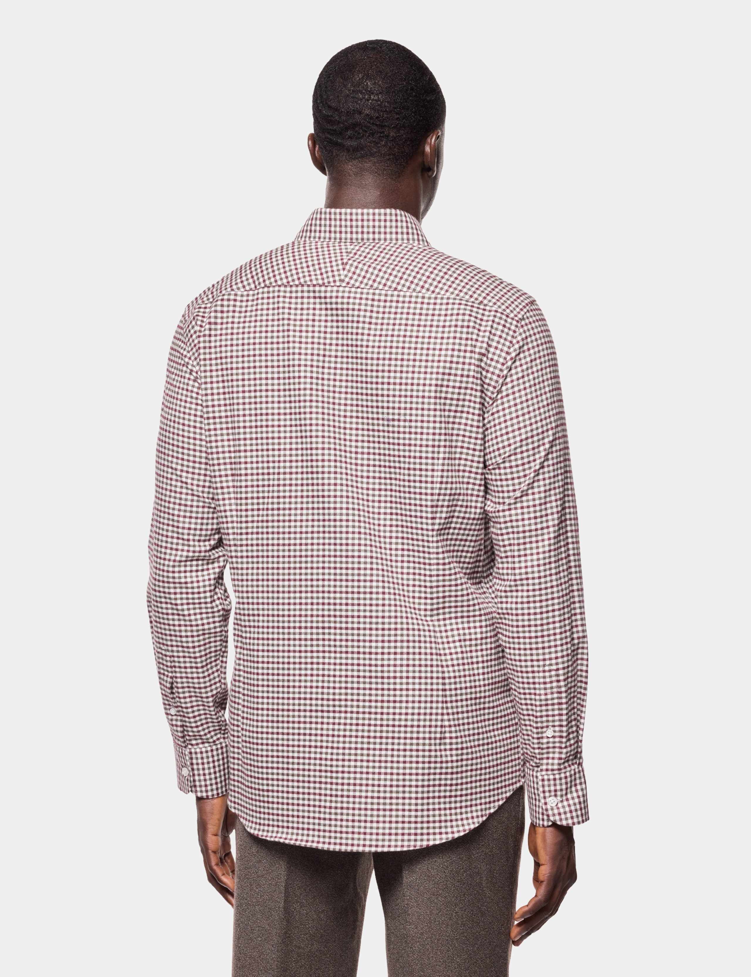 Slim Fit Checked Cutaway Collar Flannel Shirt 2 of 4