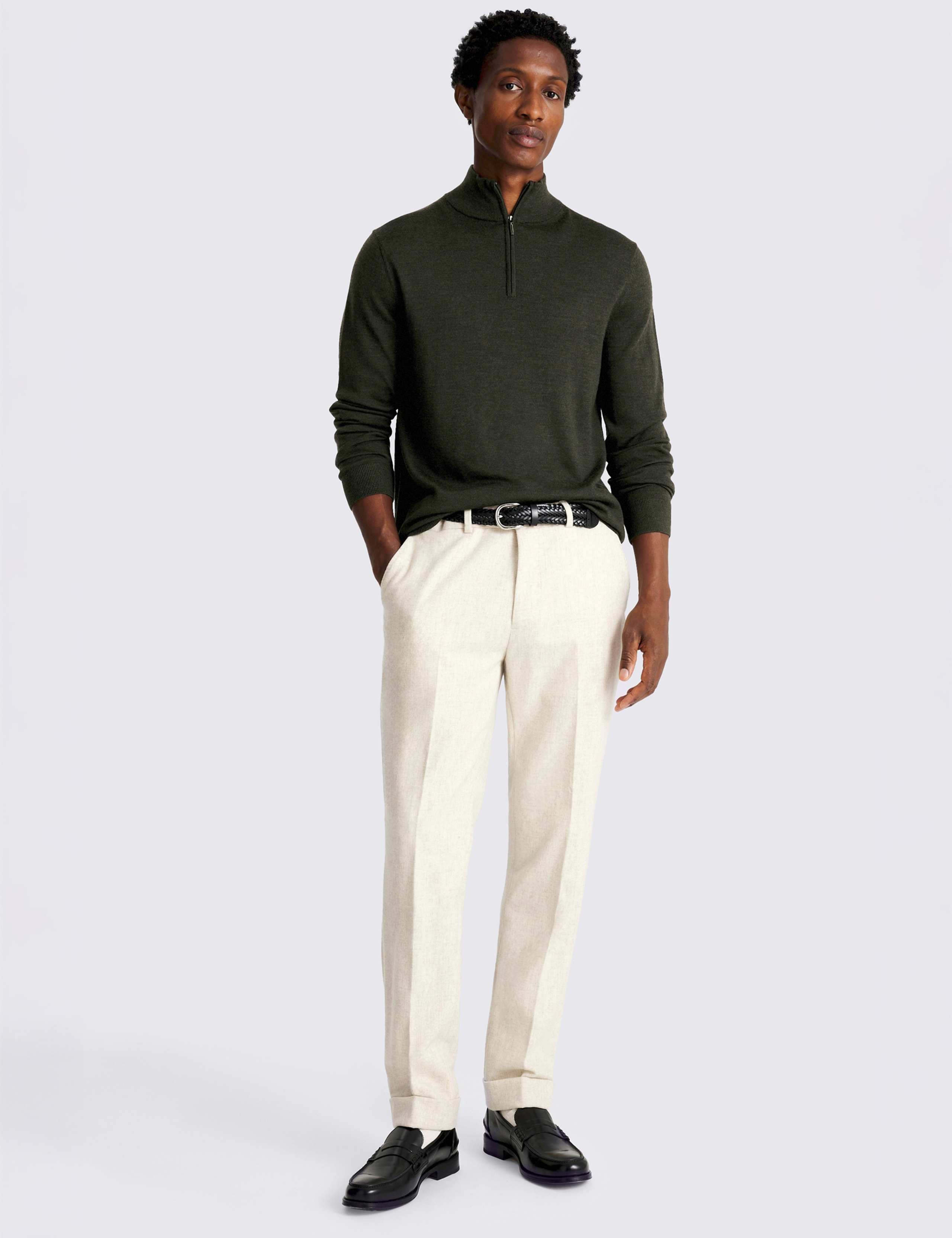 Merino Wool Rich Funnel Neck Zip Jumper 2 of 4