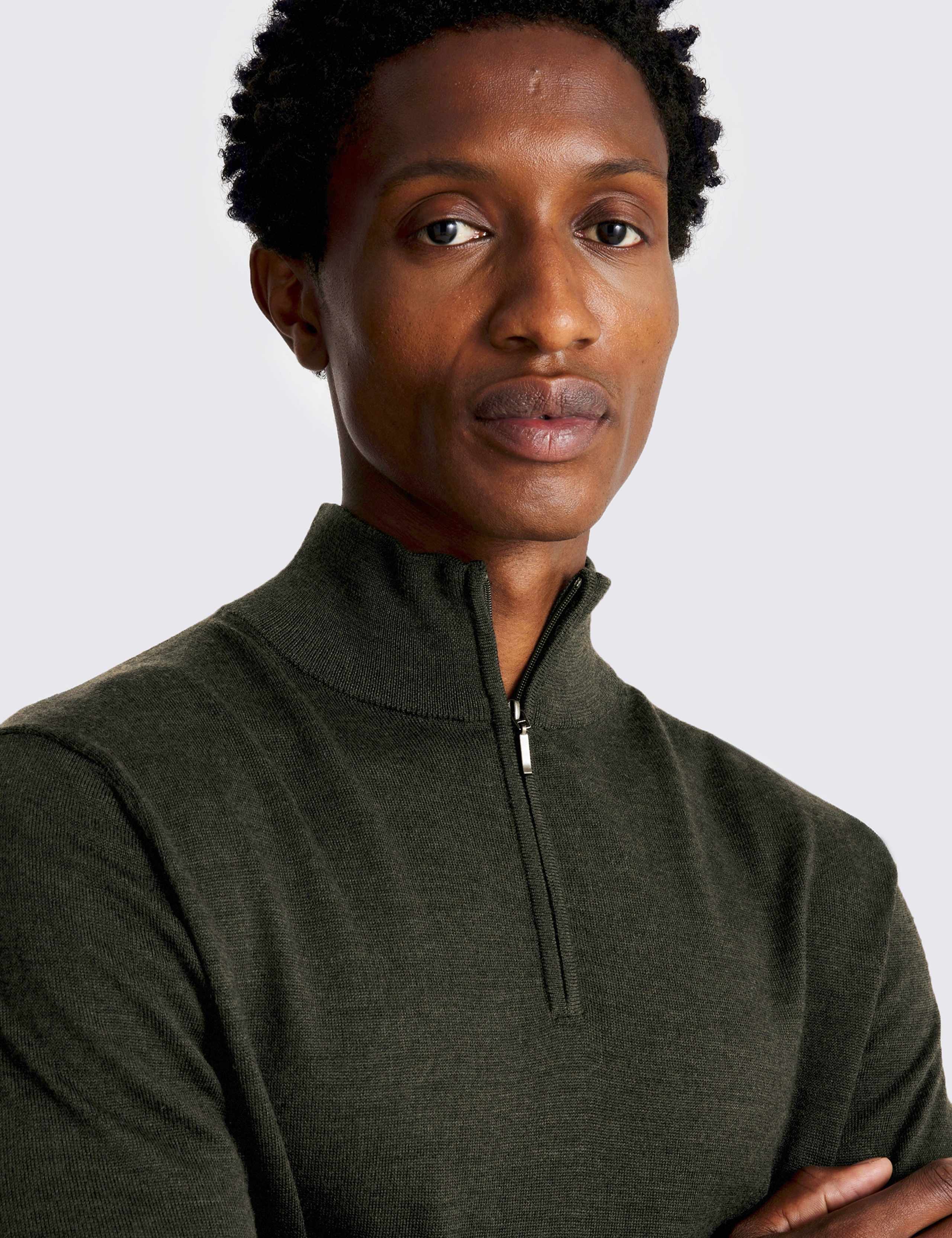 Merino Wool Rich Funnel Neck Zip Jumper 3 of 4