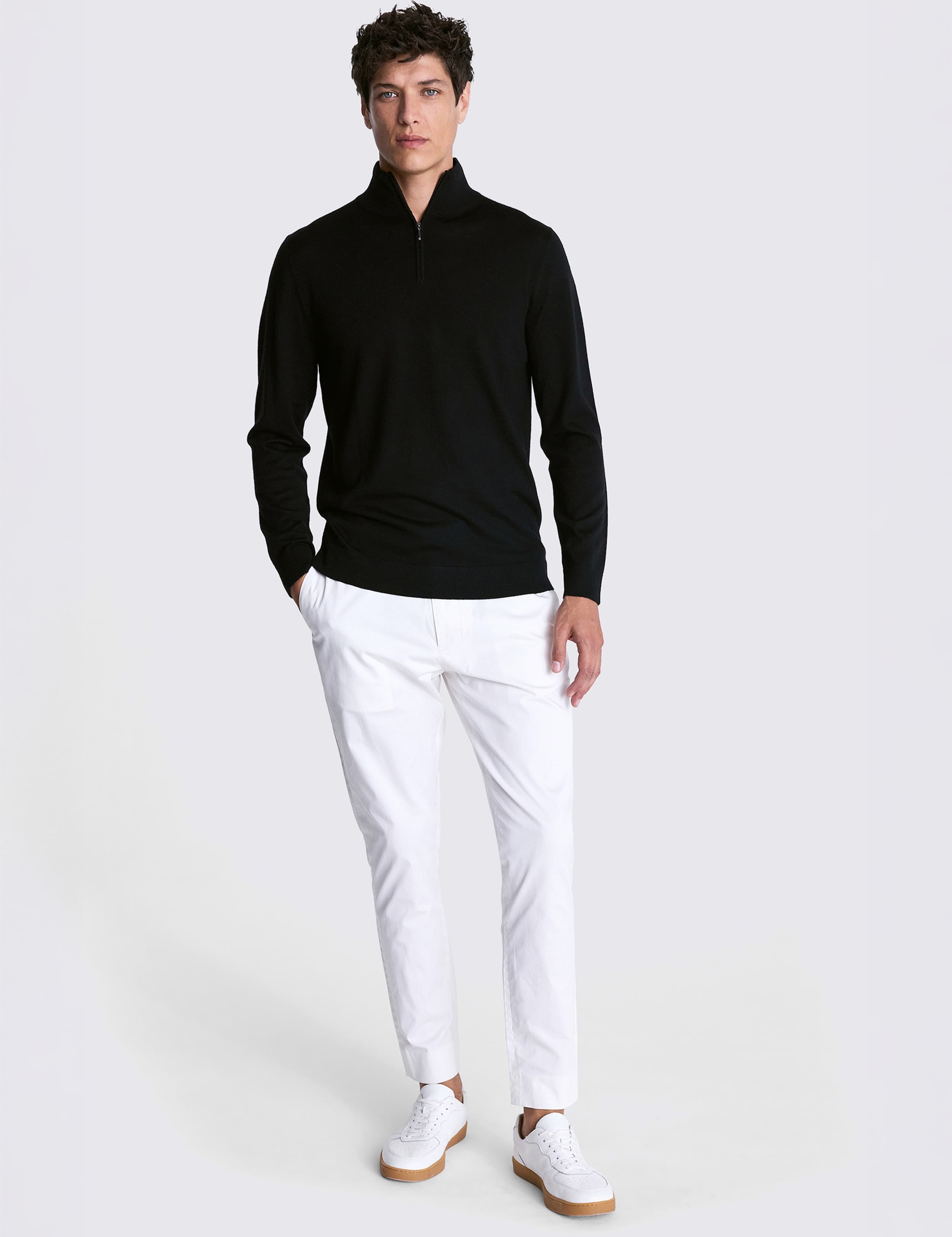 Merino Wool Rich Funnel Neck Zip Jumper 2 of 4