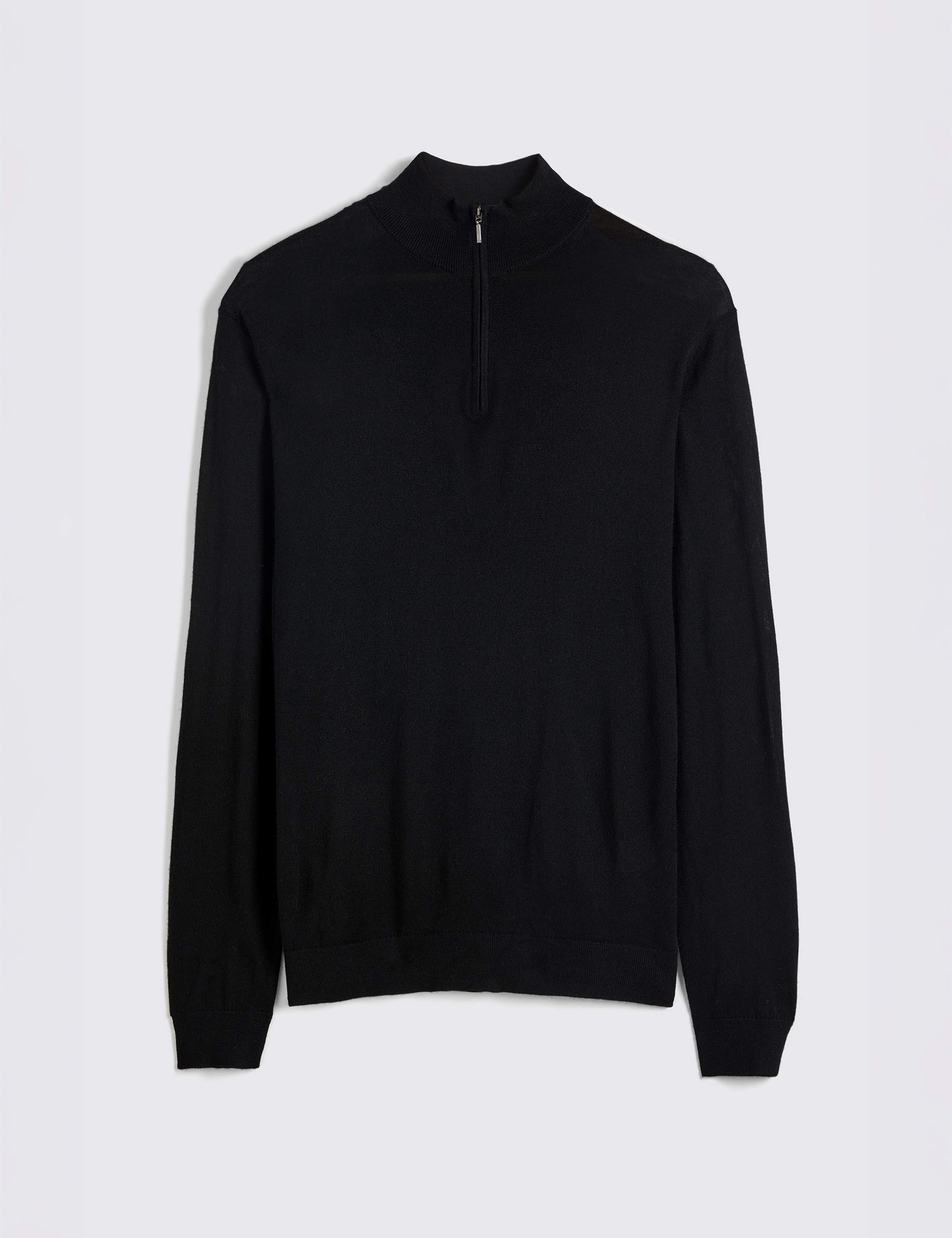 Merino Wool Rich Funnel Neck Zip Jumper 4 of 4