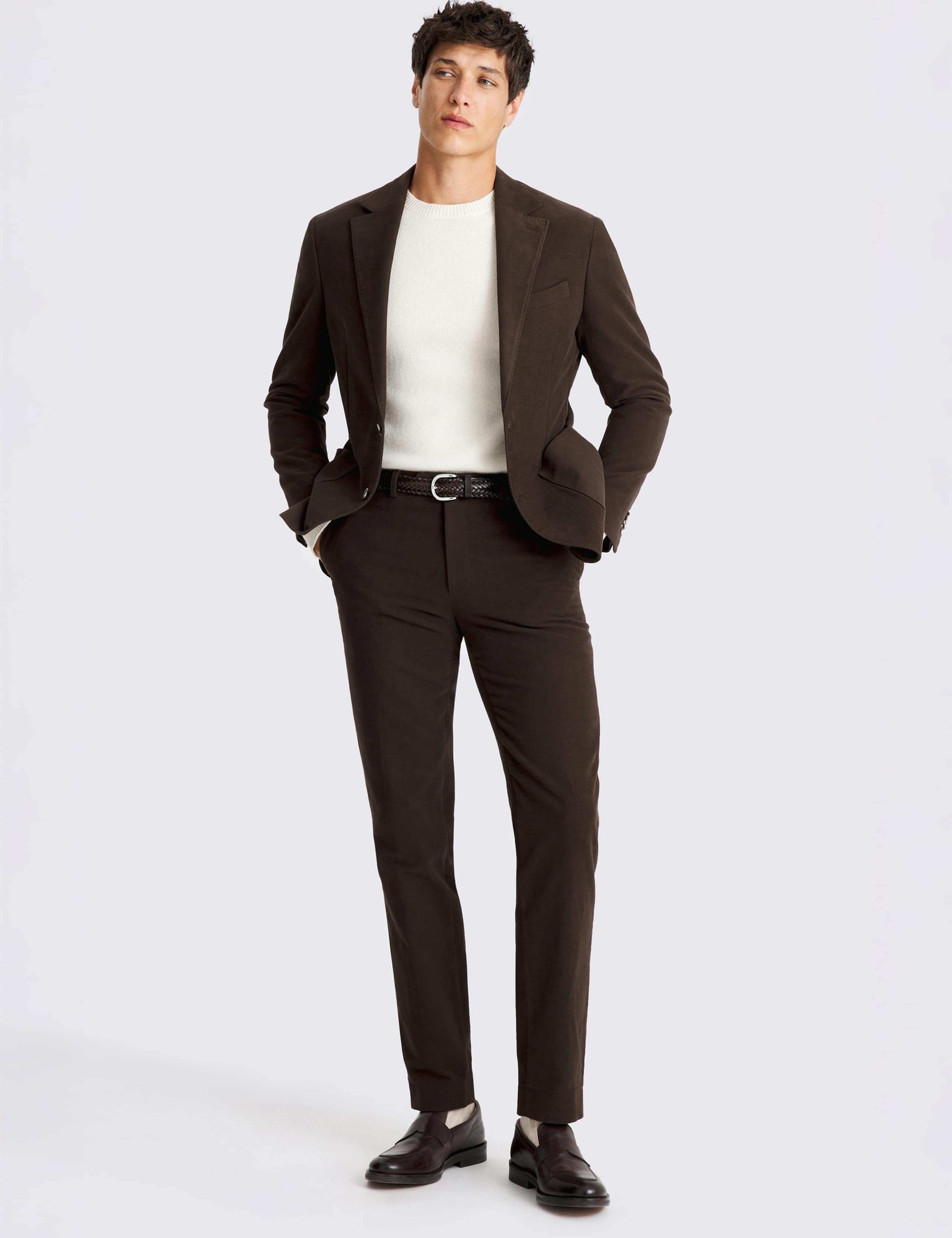Tailored Fit Pure Cotton Suit Jacket 2 of 5