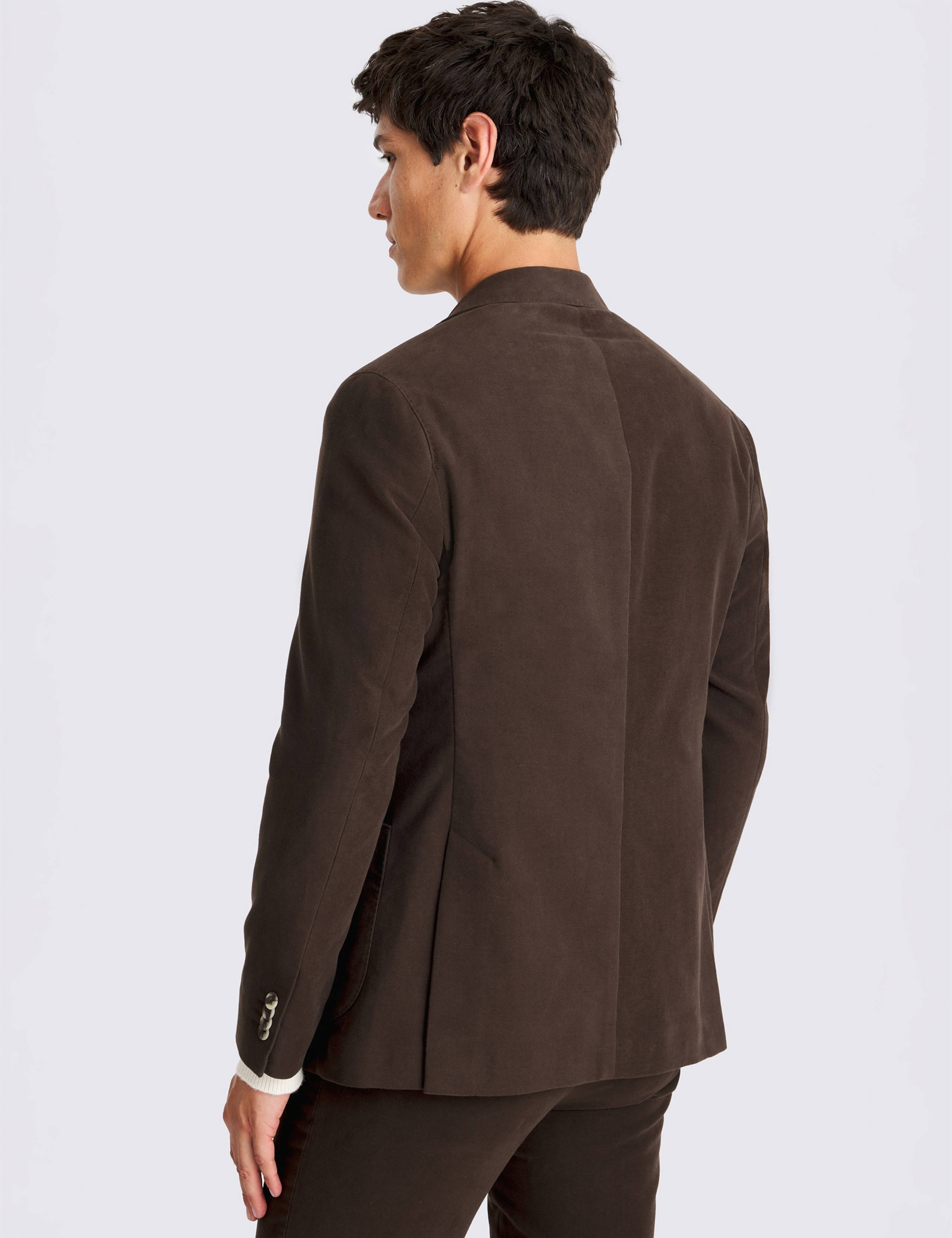 Tailored Fit Pure Cotton Suit Jacket 3 of 5