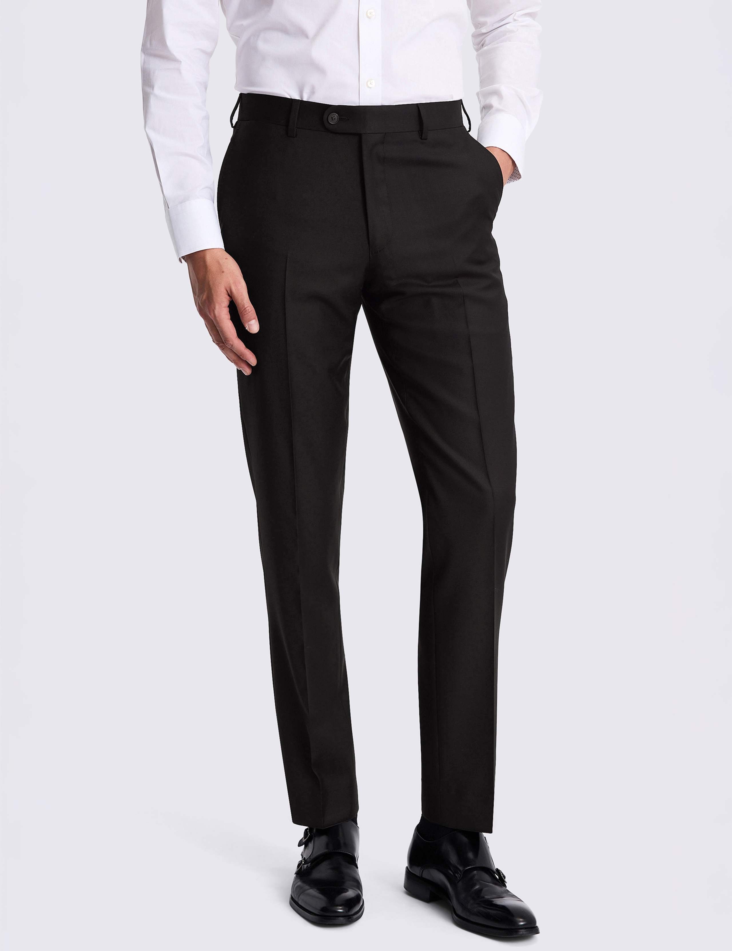 Tailored Fit Twill Trousers with Wool 1 of 3