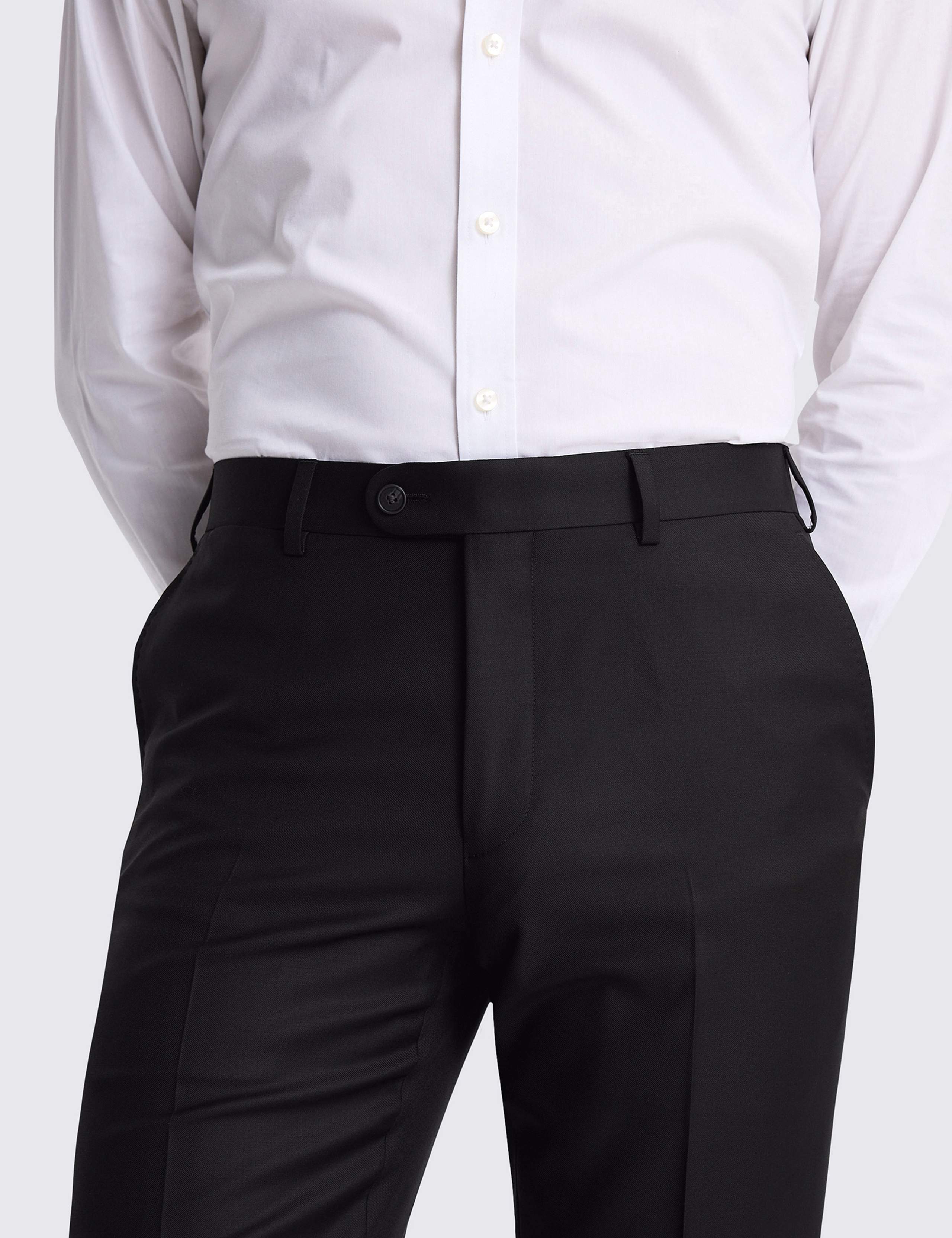 Tailored Fit Twill Trousers with Wool 3 of 3