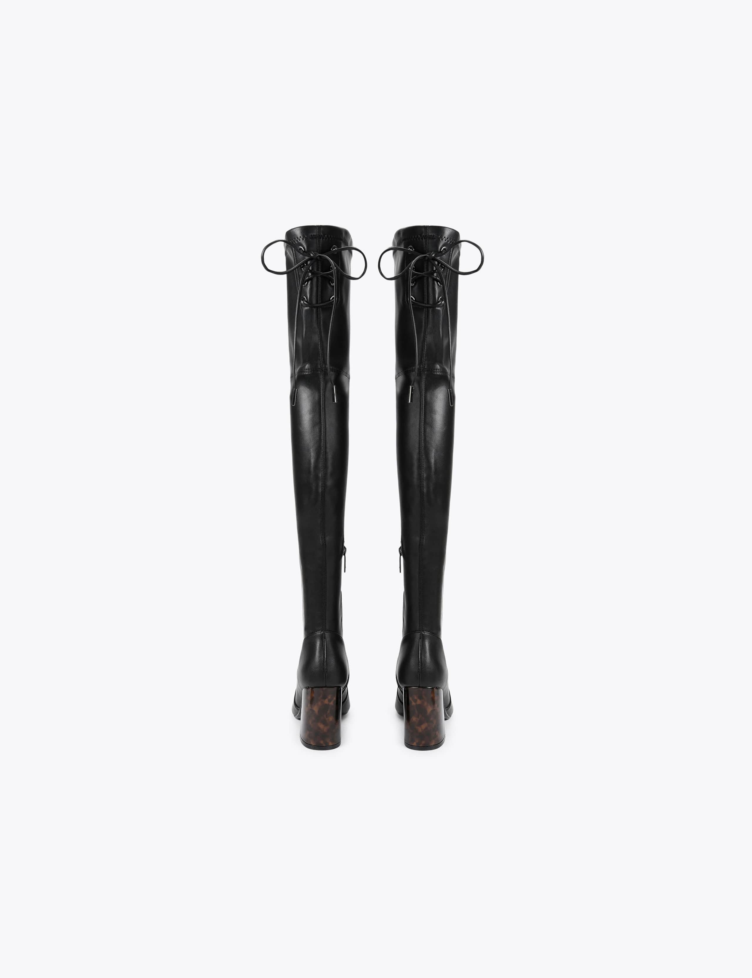 Lace Up Block Heel Over The Knee Boots 3 of 4