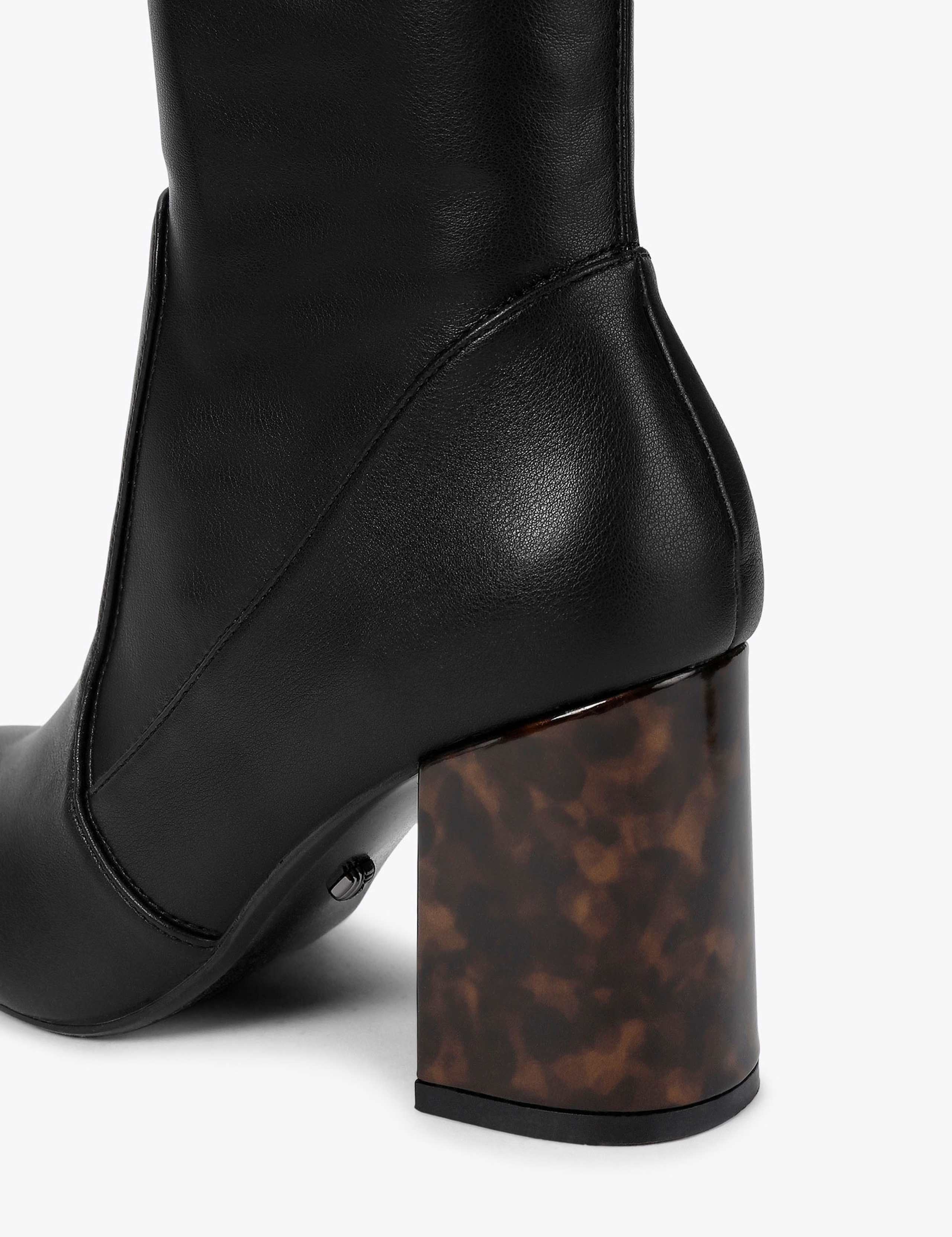 Lace Up Block Heel Over The Knee Boots 4 of 4