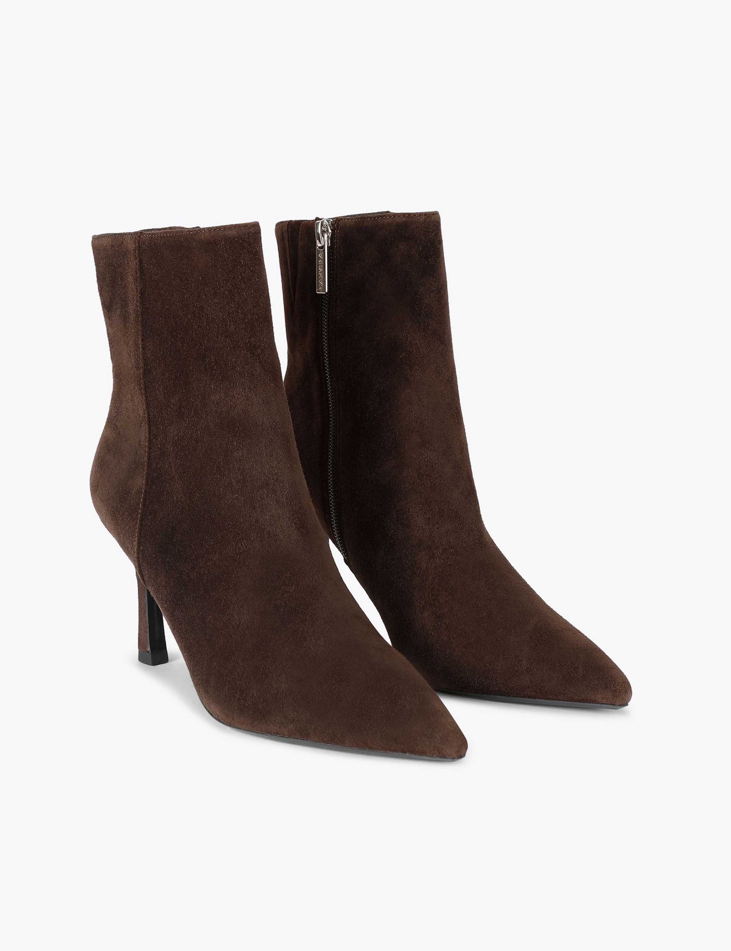 Suede Stiletto Heel Pointed Toe Ankle Boots 2 of 5