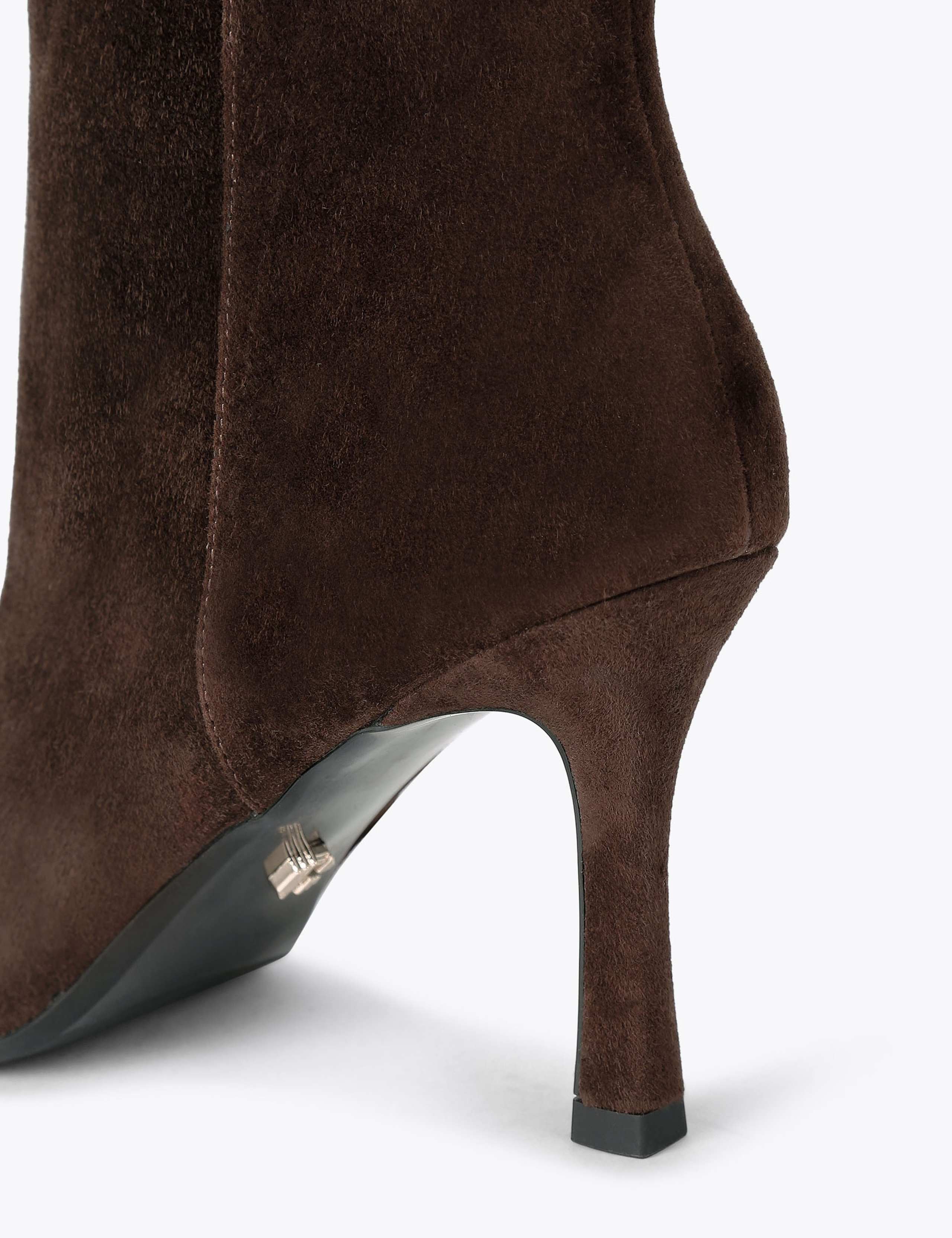 Suede Stiletto Heel Pointed Toe Ankle Boots 5 of 5