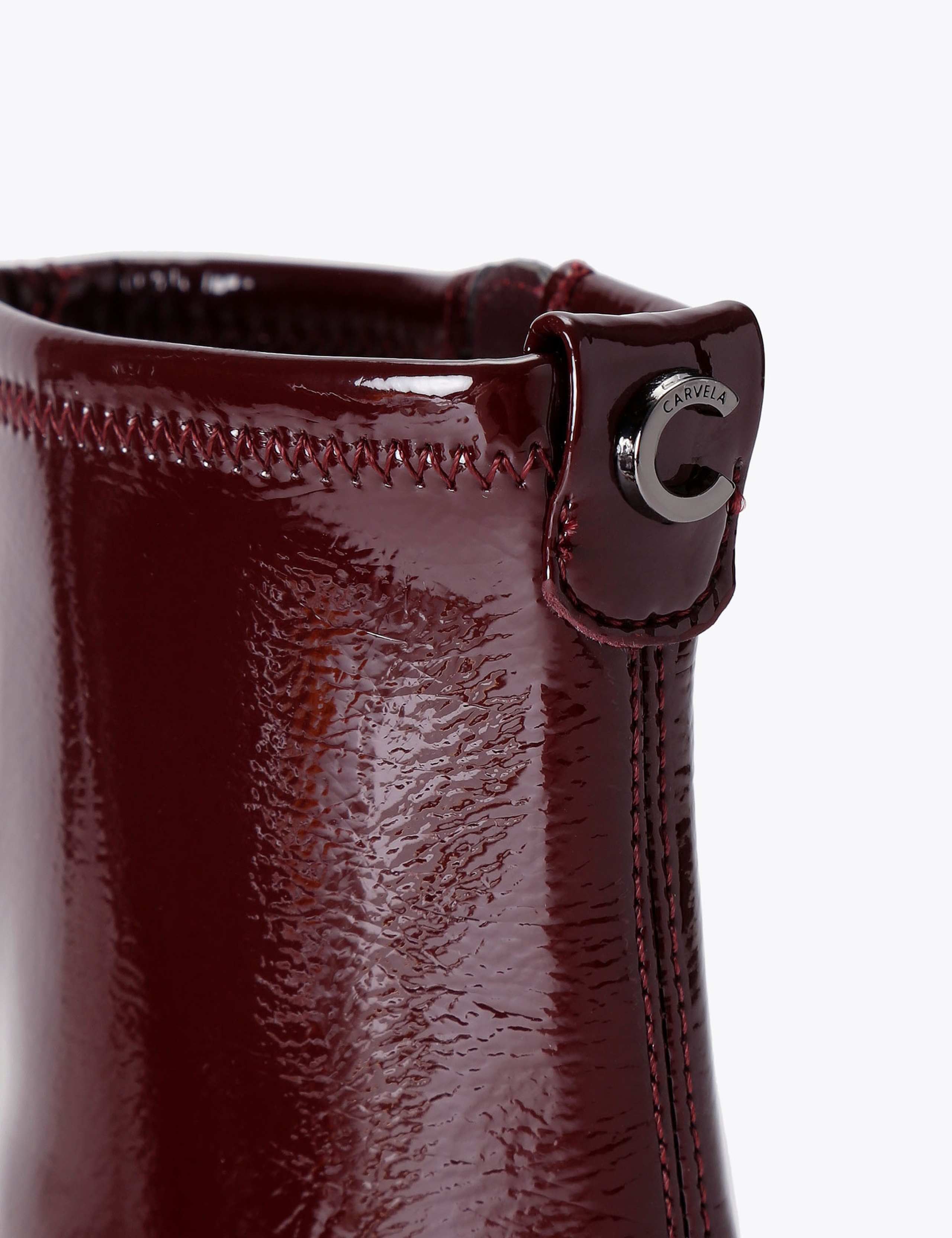 Patent Block Heel Square Toe Ankle Boots 4 of 5