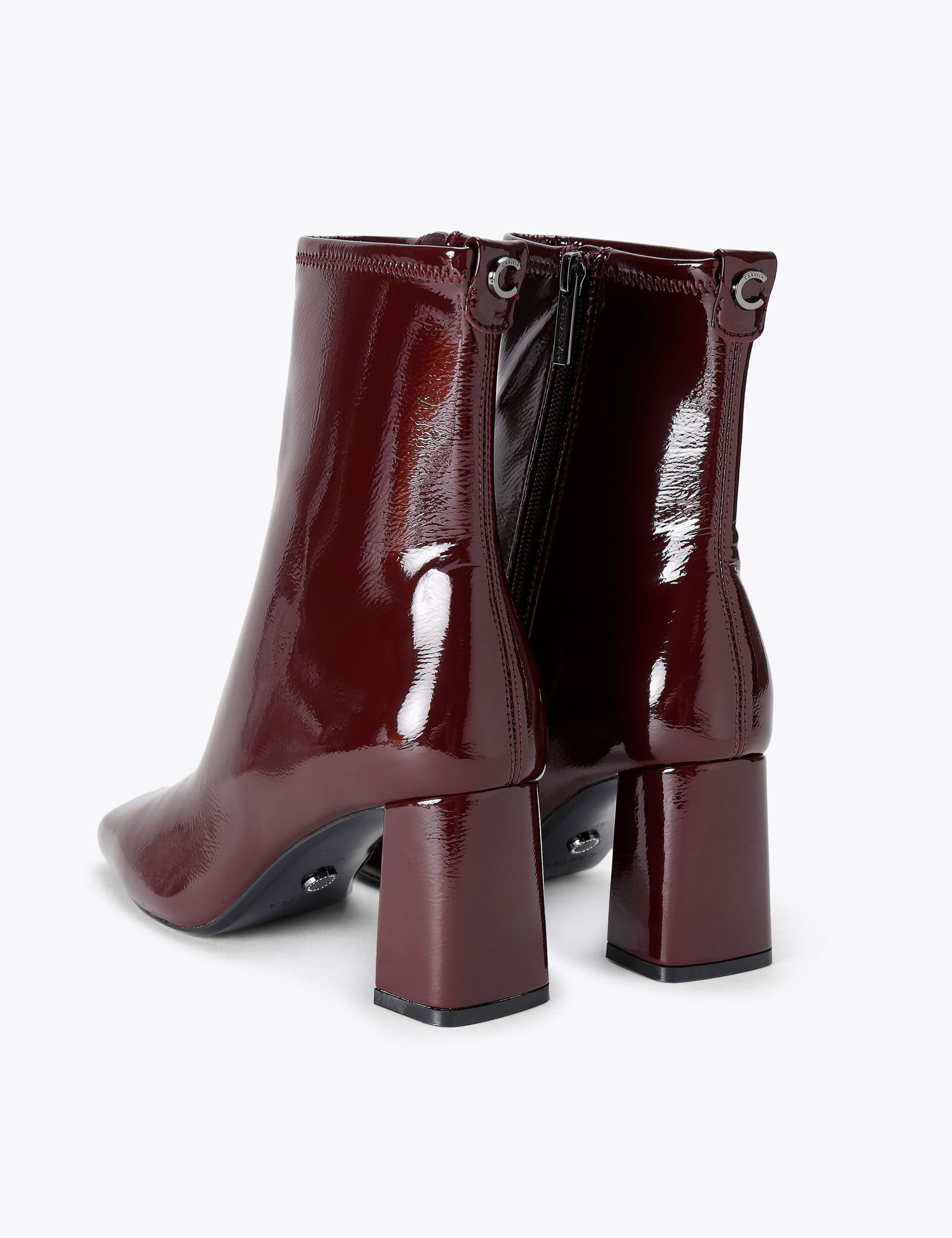 Patent Block Heel Square Toe Ankle Boots 5 of 5