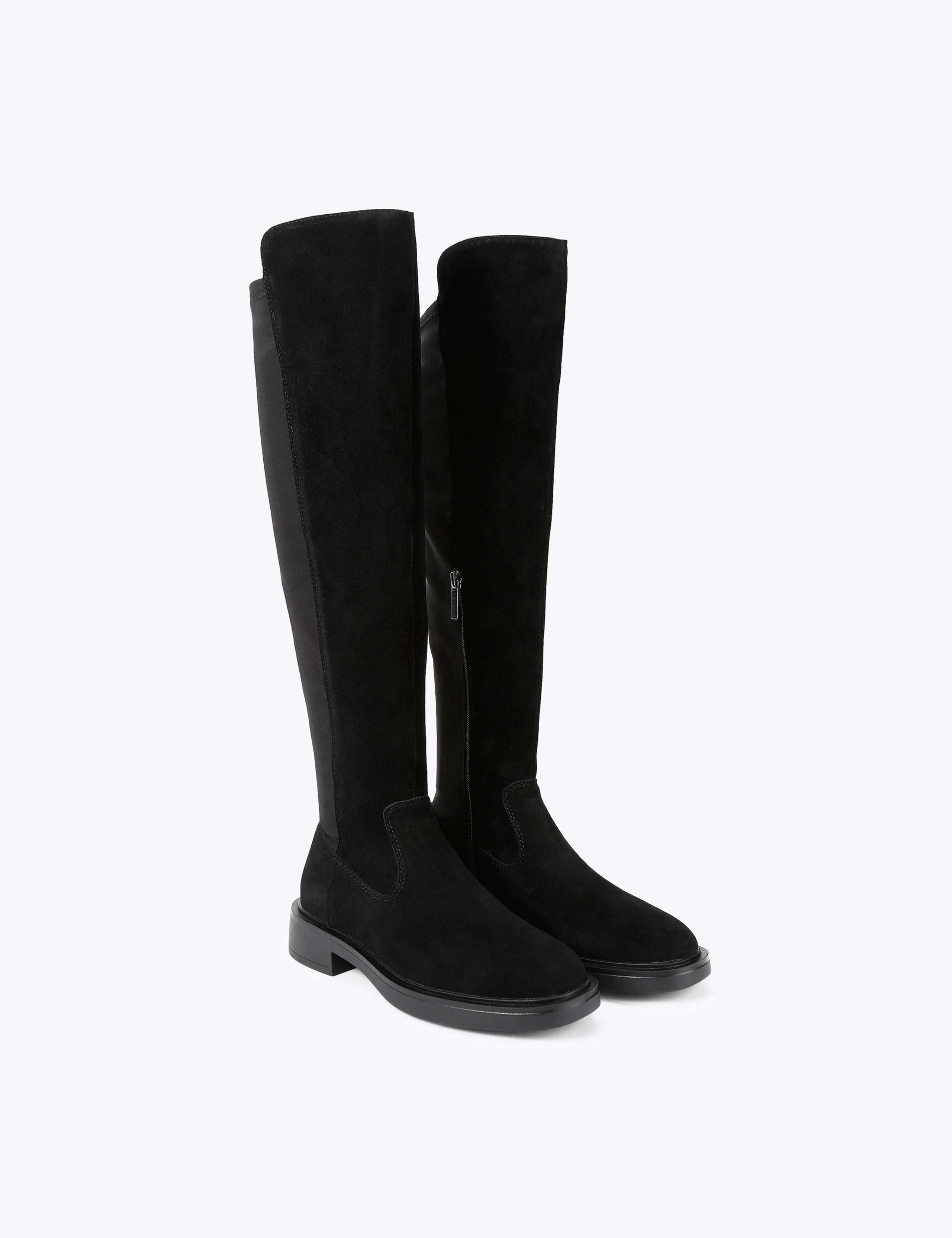 Regular Fit Suede Zip Up Knee High Boots 2 of 4