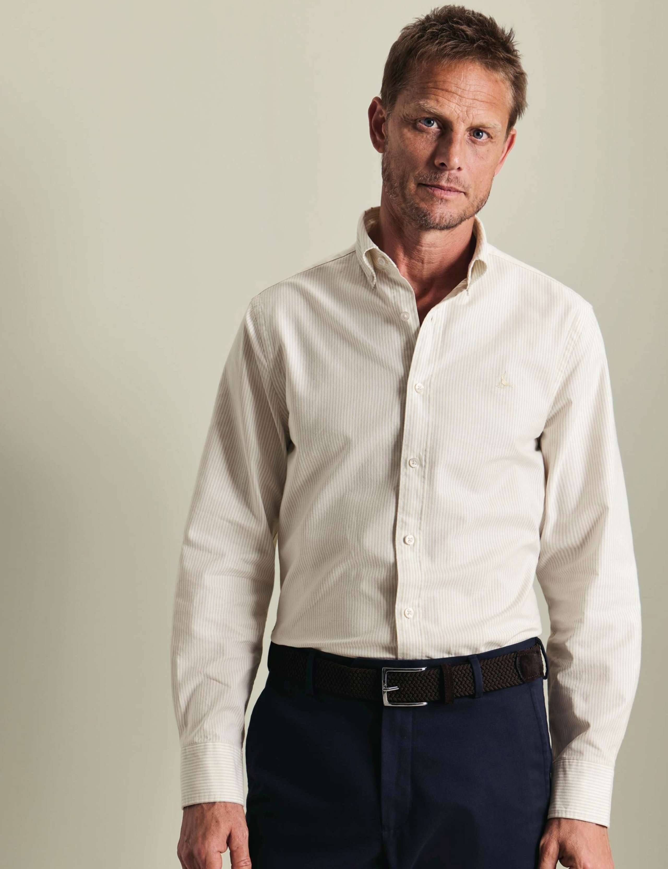 Regular Fit Pure Cotton Striped Oxford Shirt 2 of 6