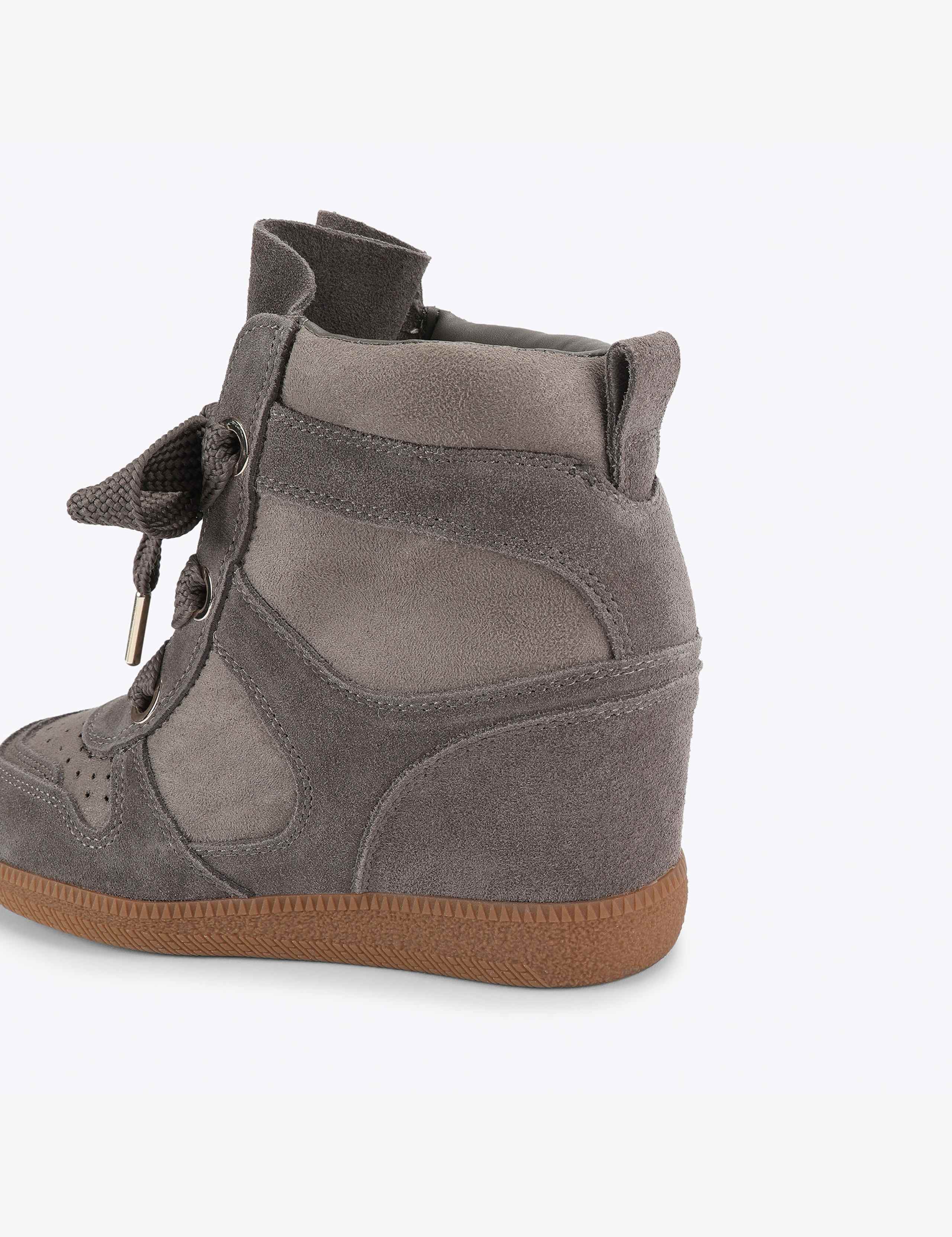 Suede Lace Up Perforated Trainers 4 of 4