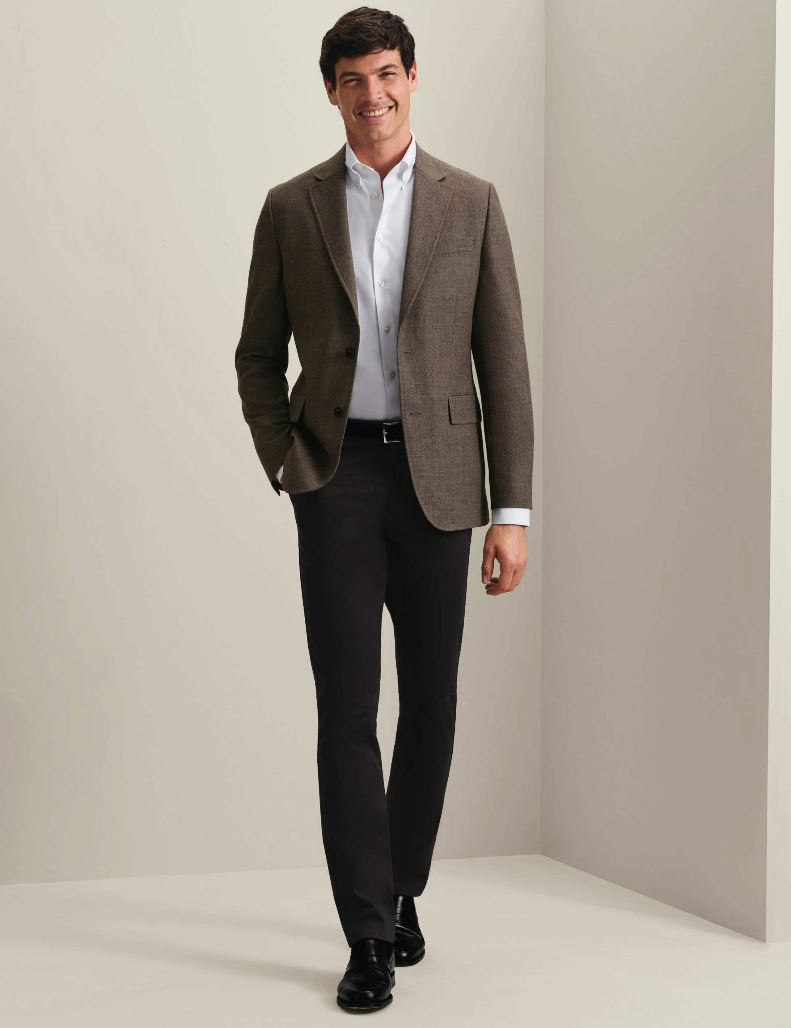 Slim Fit Pure Wool Textured Jacket 2 of 6