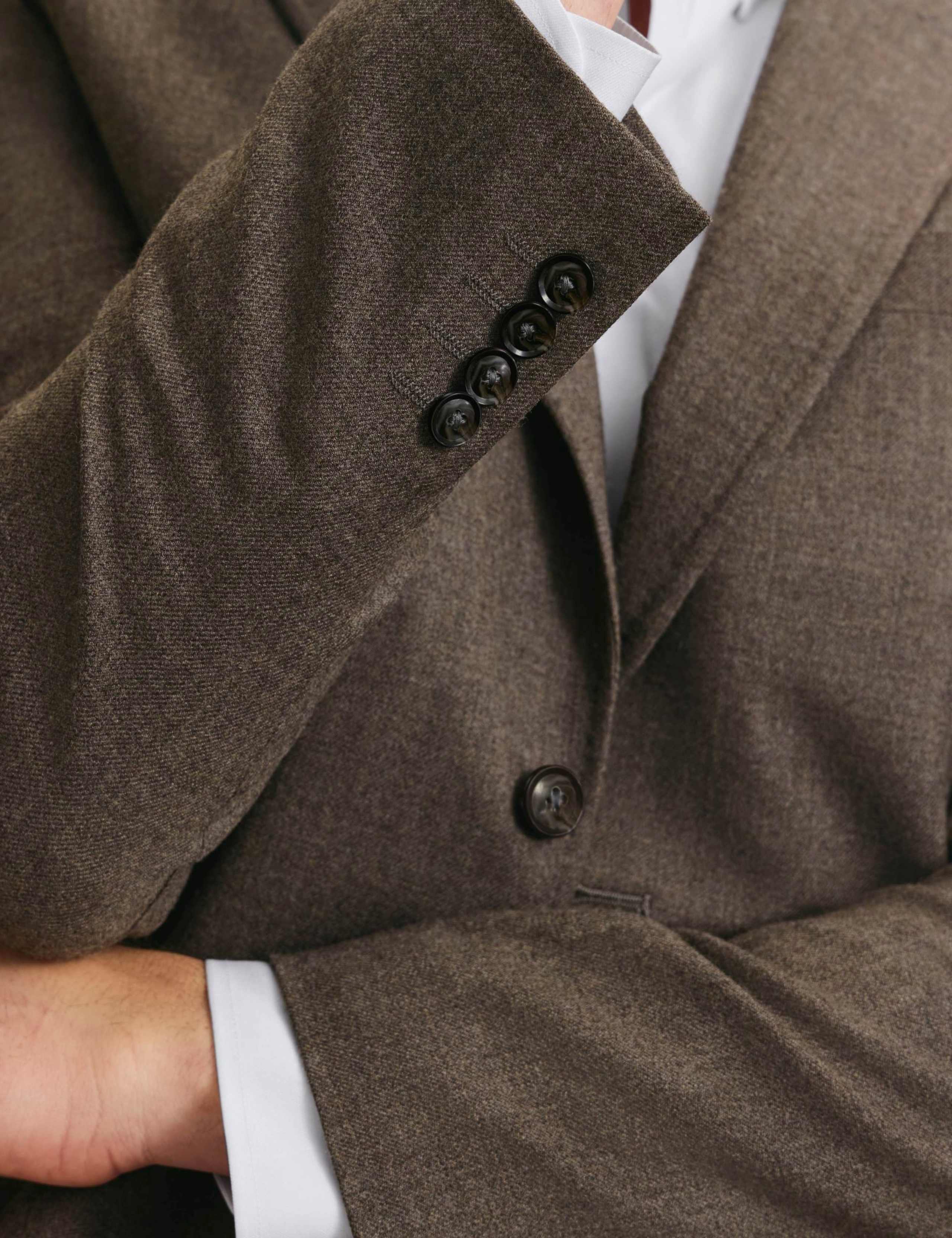 Slim Fit Pure Wool Textured Jacket 5 of 6
