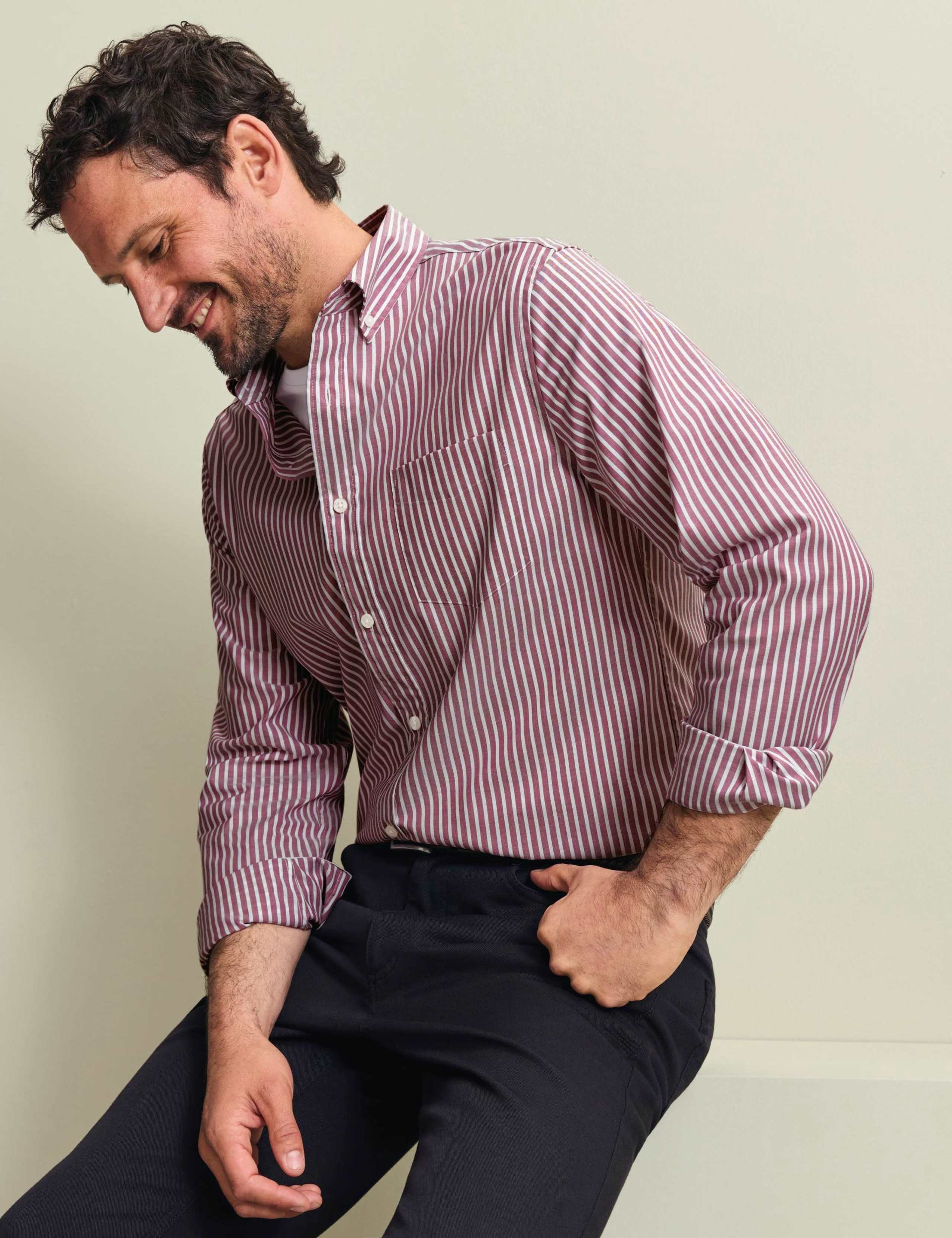Regular Fit Pure Cotton Striped Oxford Shirt 1 of 6