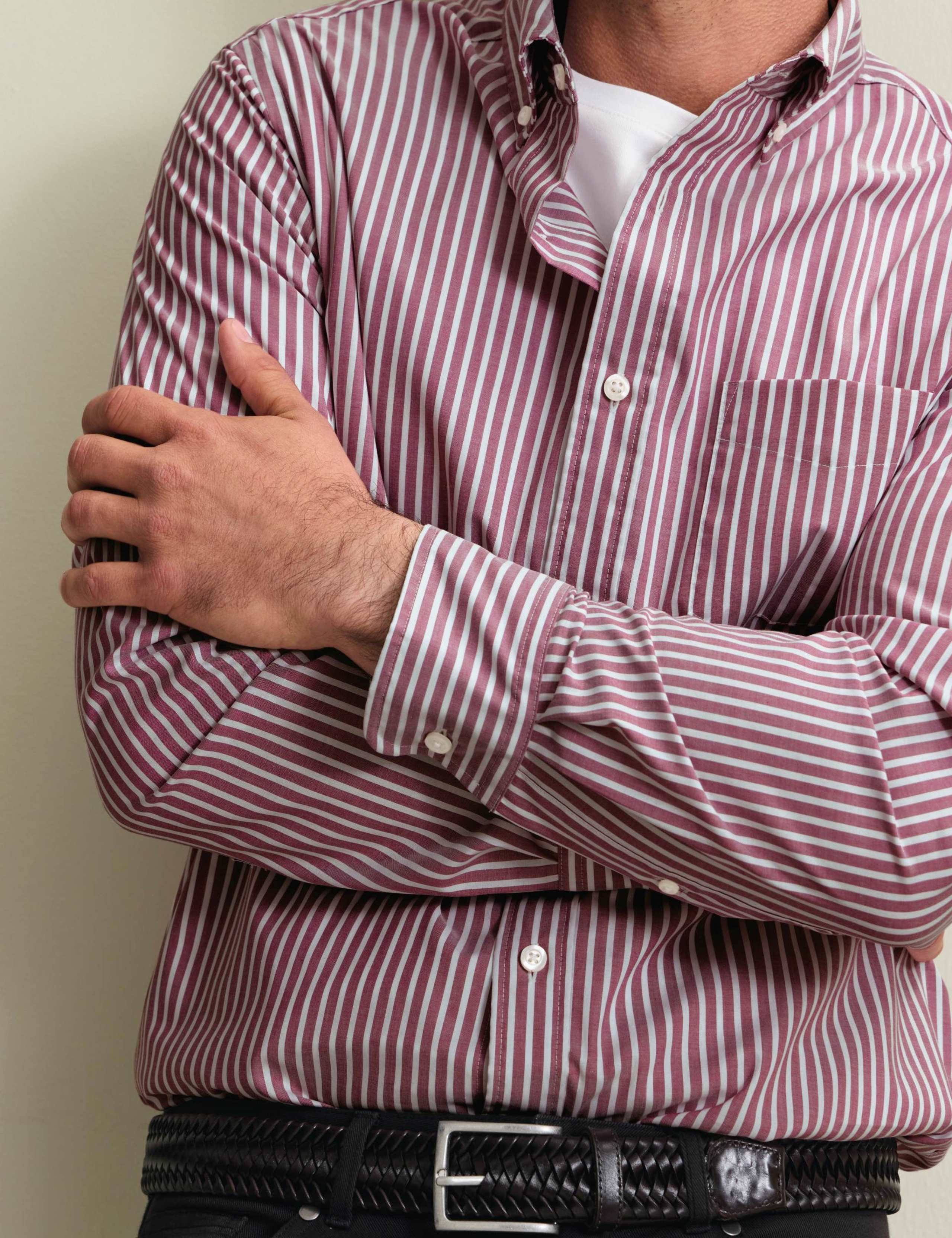 Regular Fit Pure Cotton Striped Oxford Shirt 3 of 6