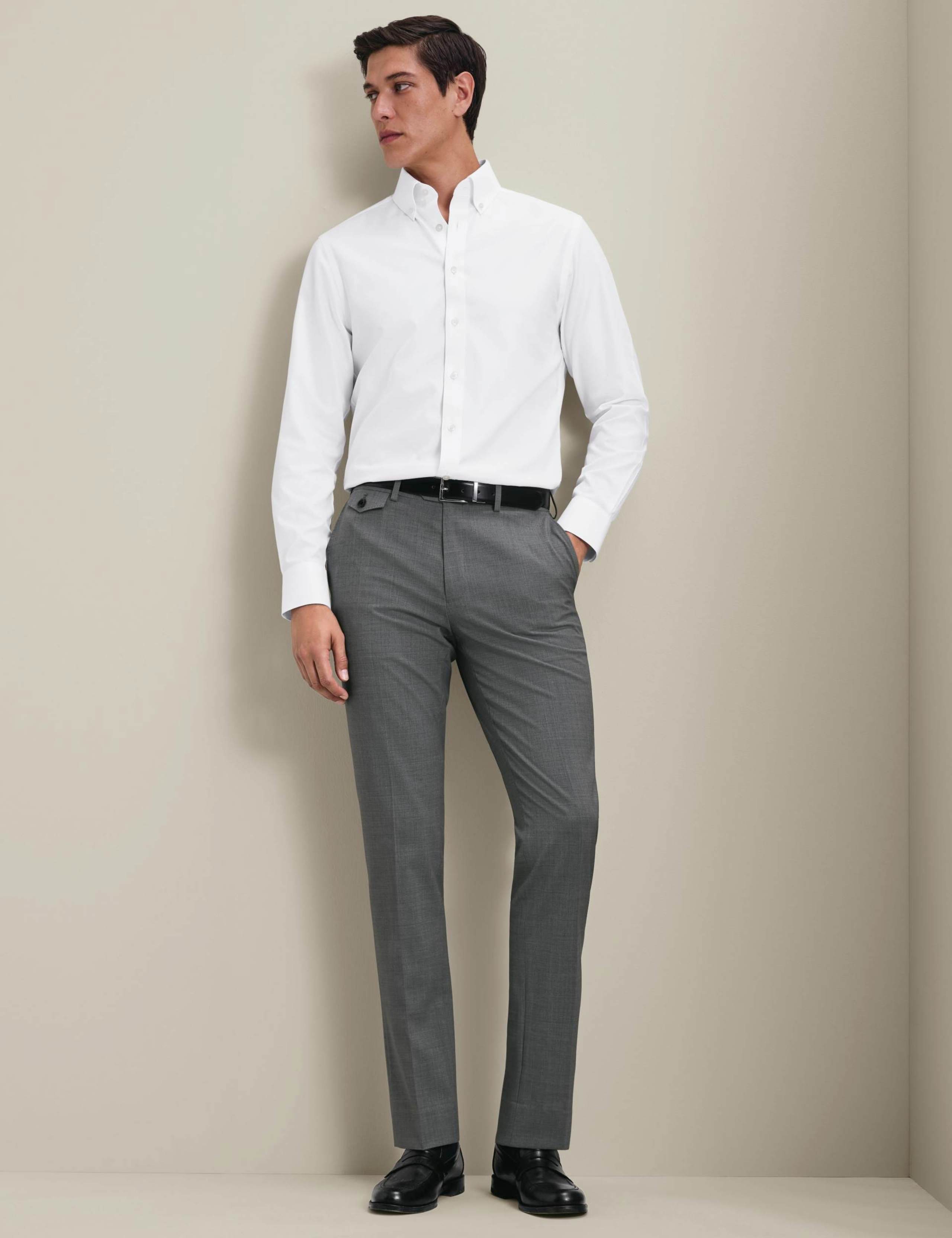 Slim Fit Wool Rich Flat Front Stretch Trousers 2 of 6