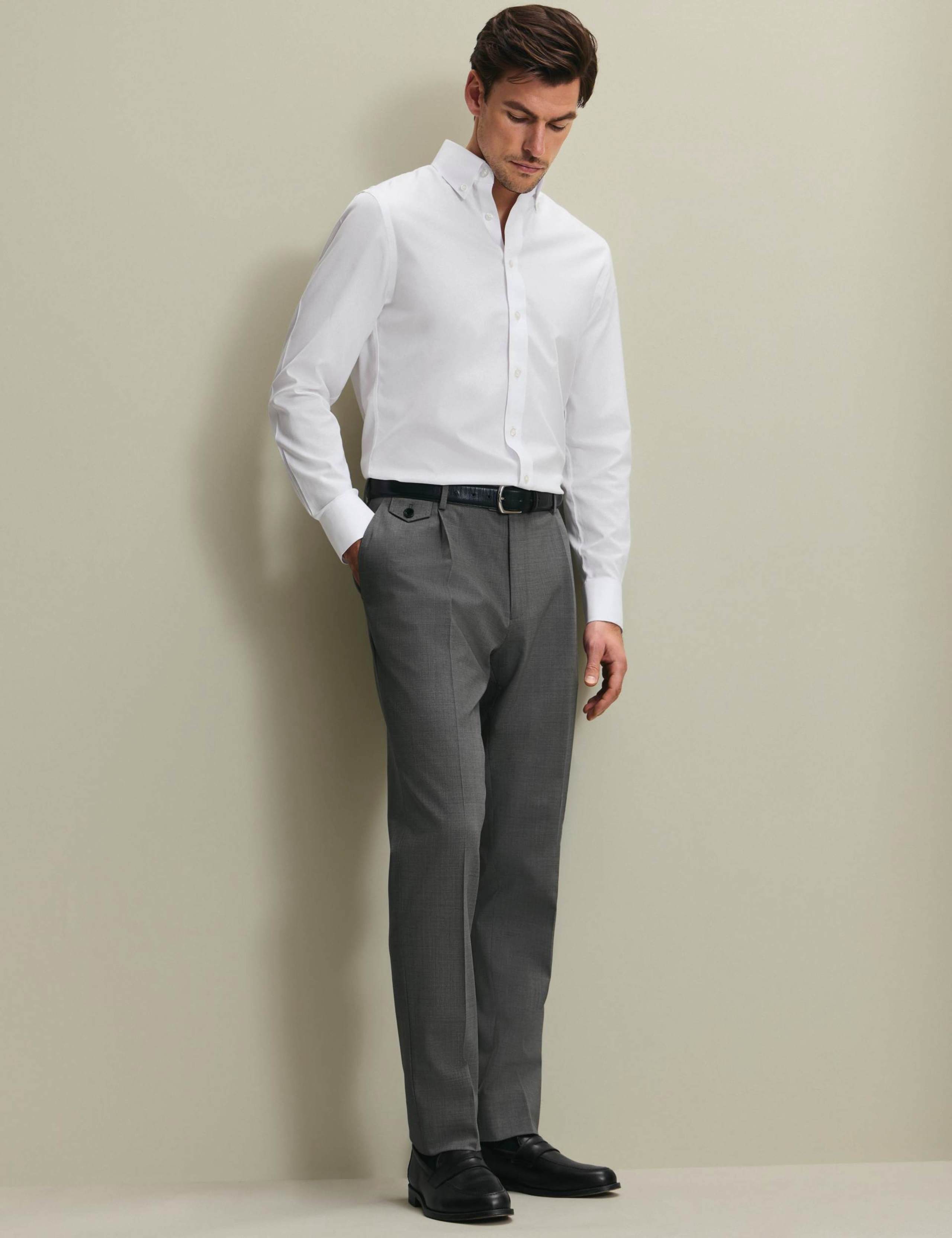 Slim Fit Wool Rich Flat Front Stretch Trousers 2 of 6