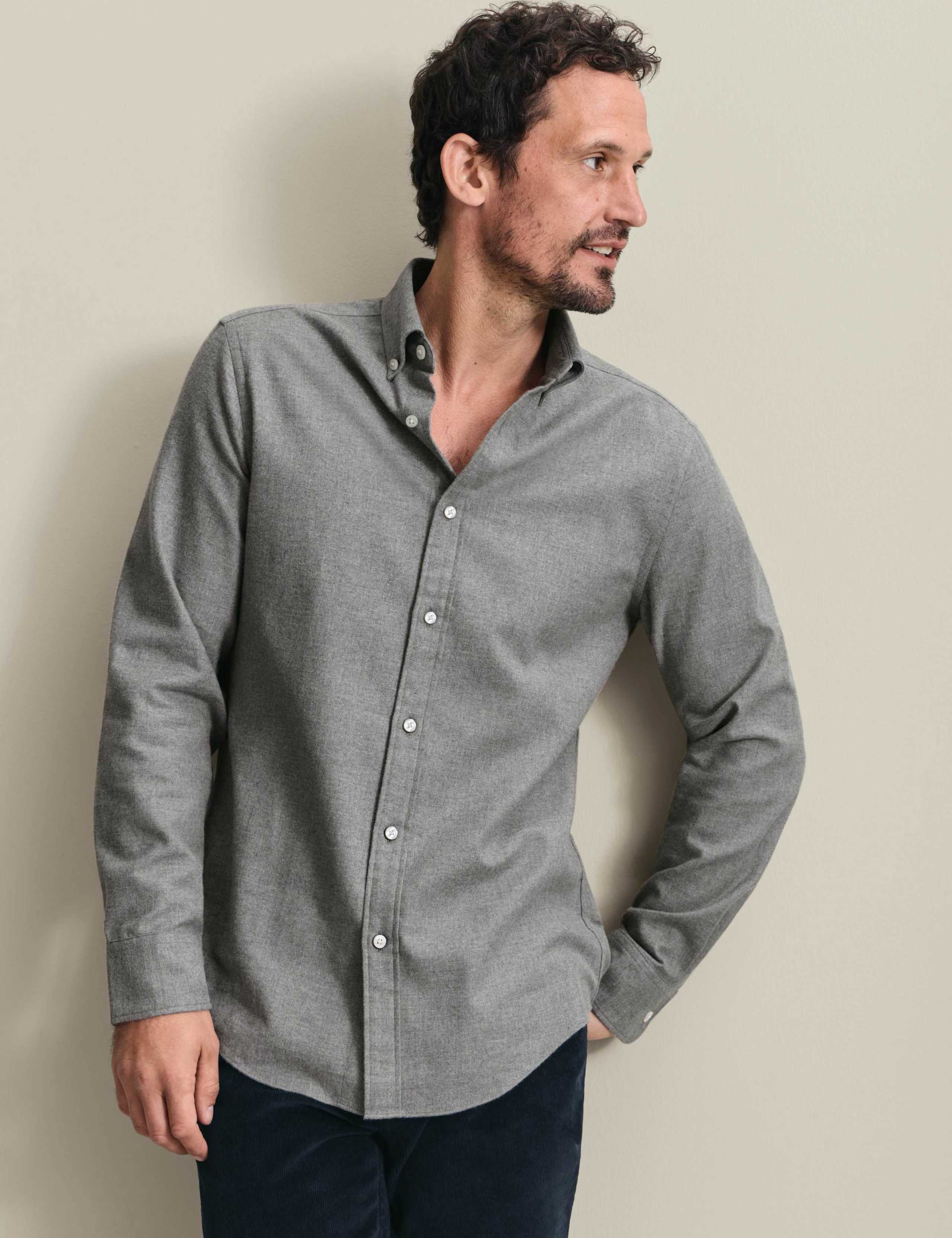 Long Sleeve Brushed Cotton Flannel Shirt 2 of 6