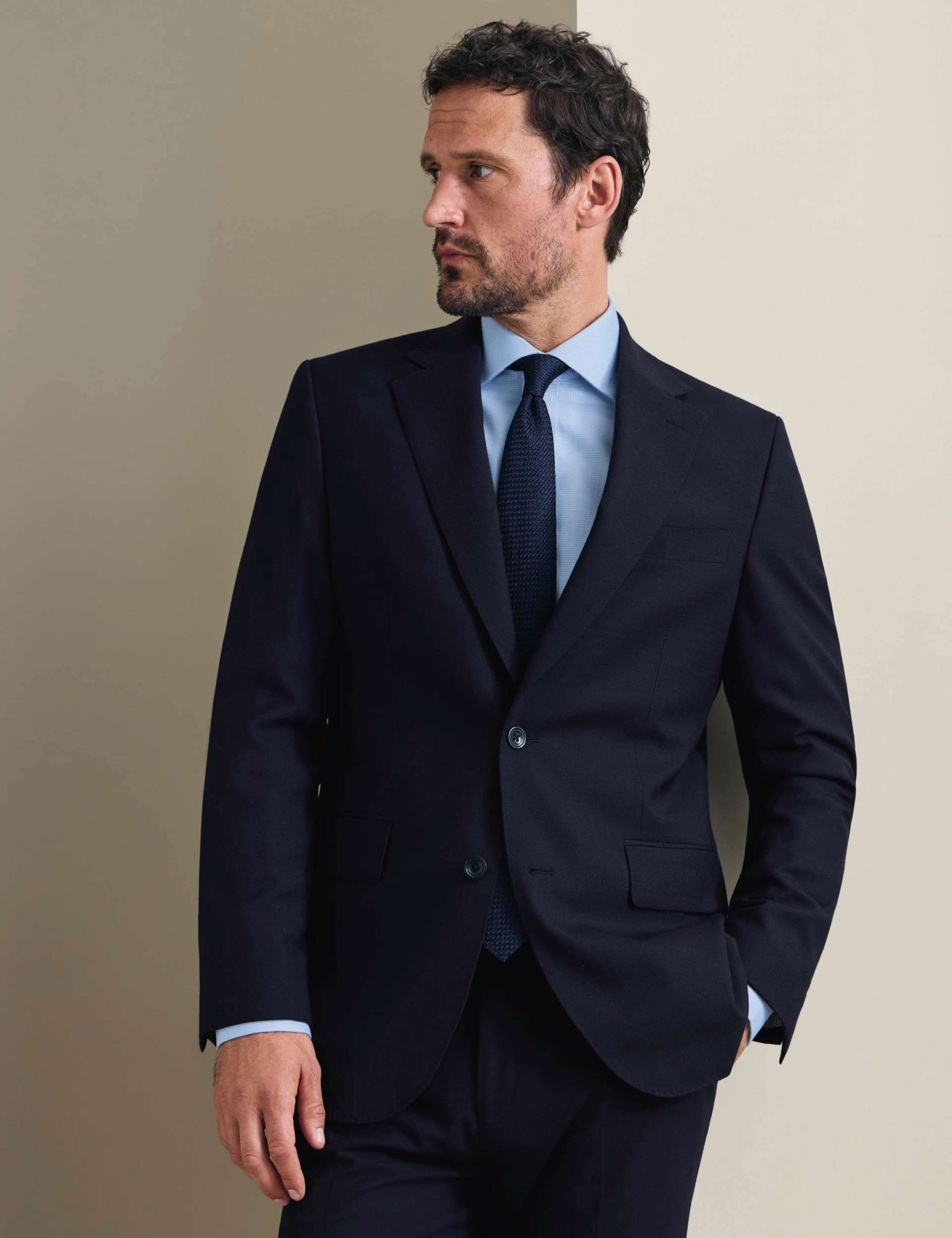 Non Iron Regular Fit Pure Cotton Textured Shirt 2 of 8