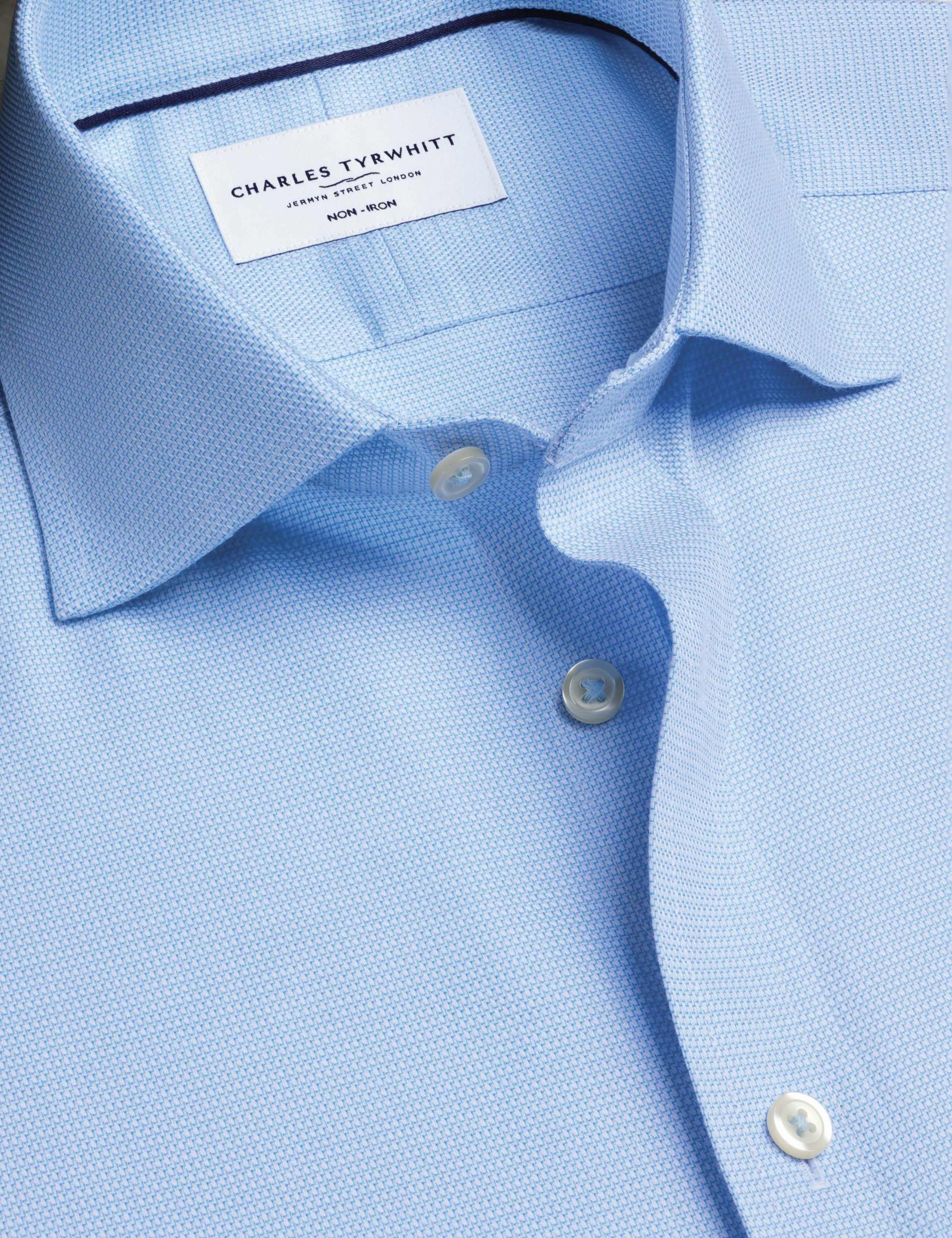 Non Iron Regular Fit Pure Cotton Textured Shirt 6 of 8