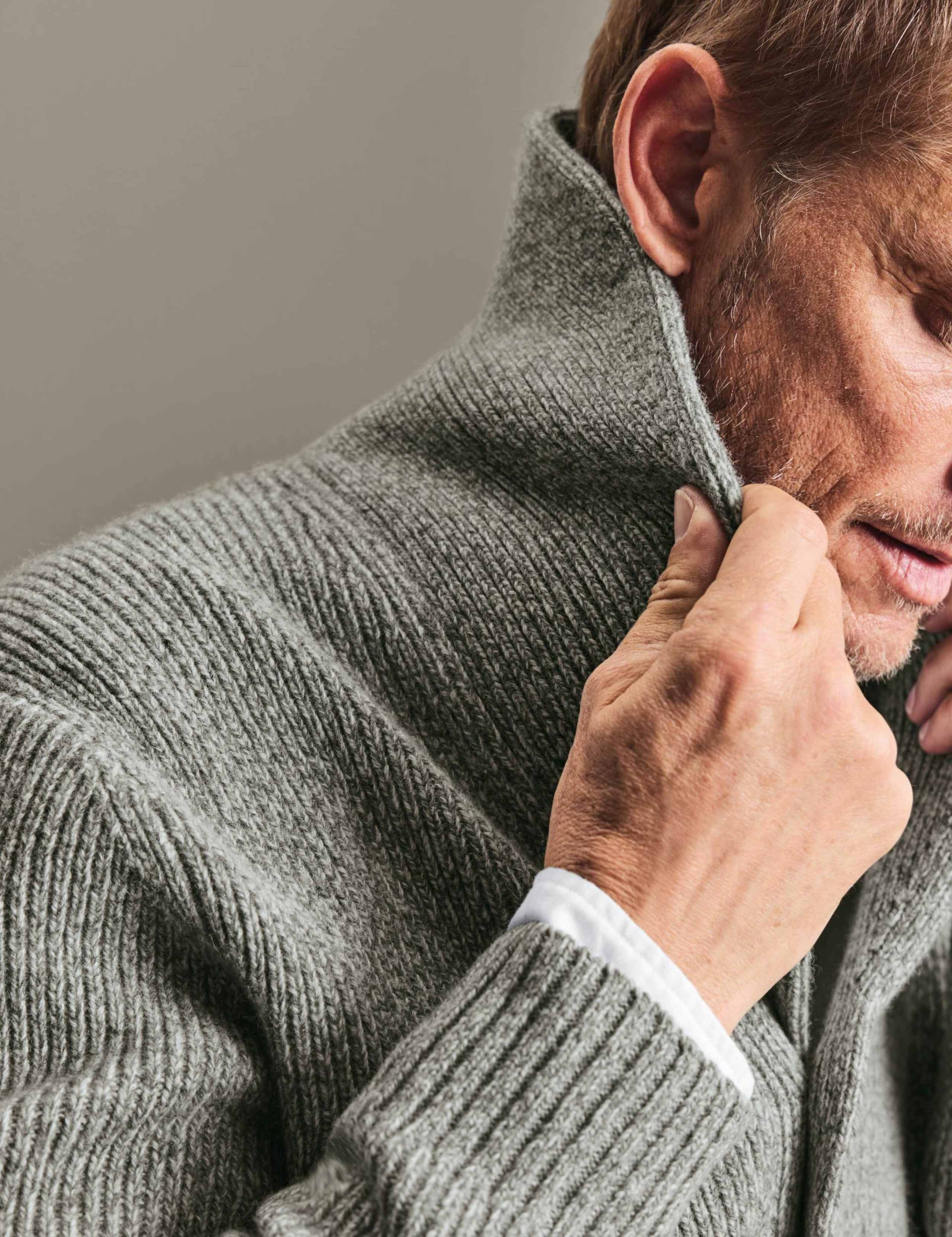 Merino Wool Shawl Neck Cardigan 2 of 5