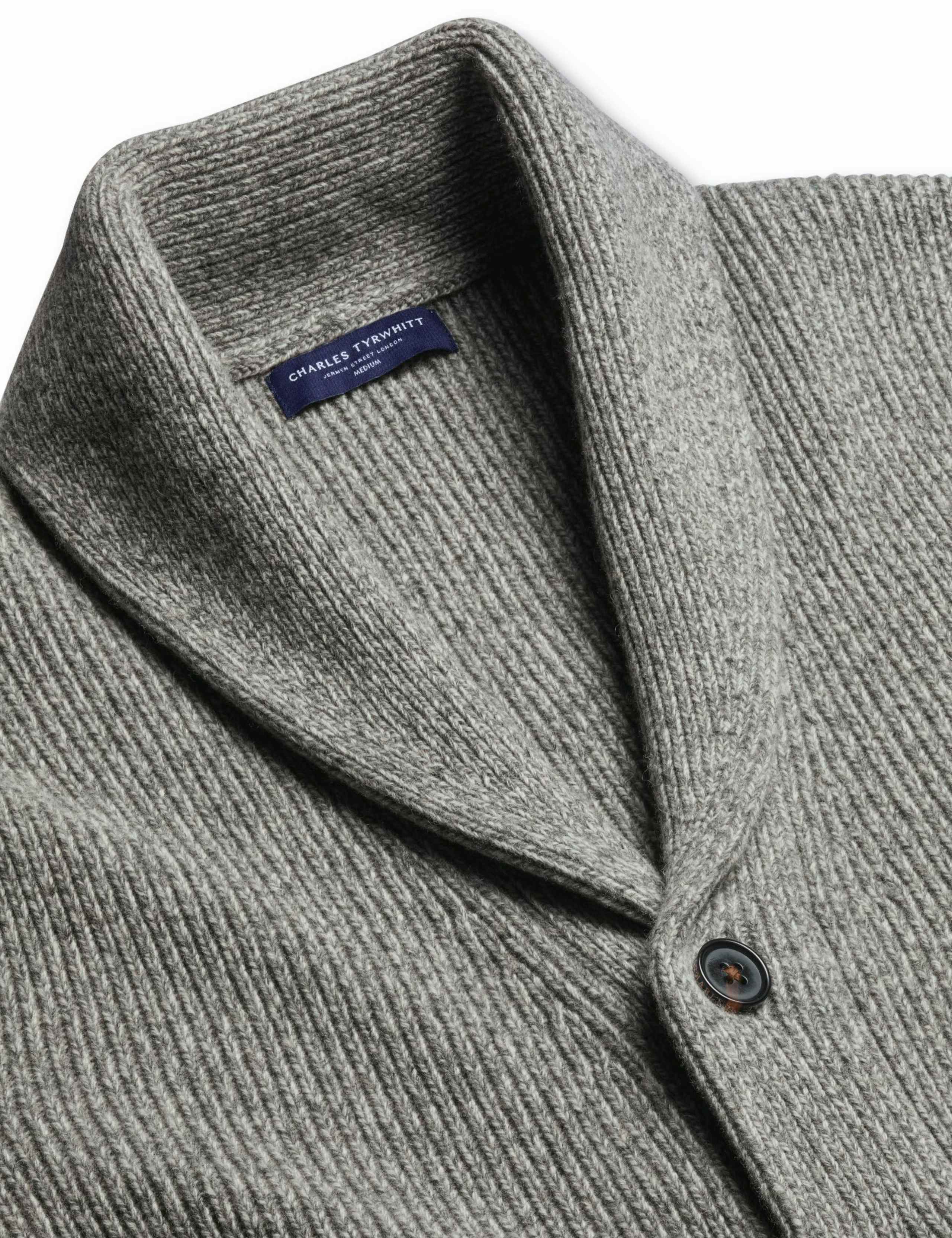 Merino Wool Shawl Neck Cardigan 3 of 5