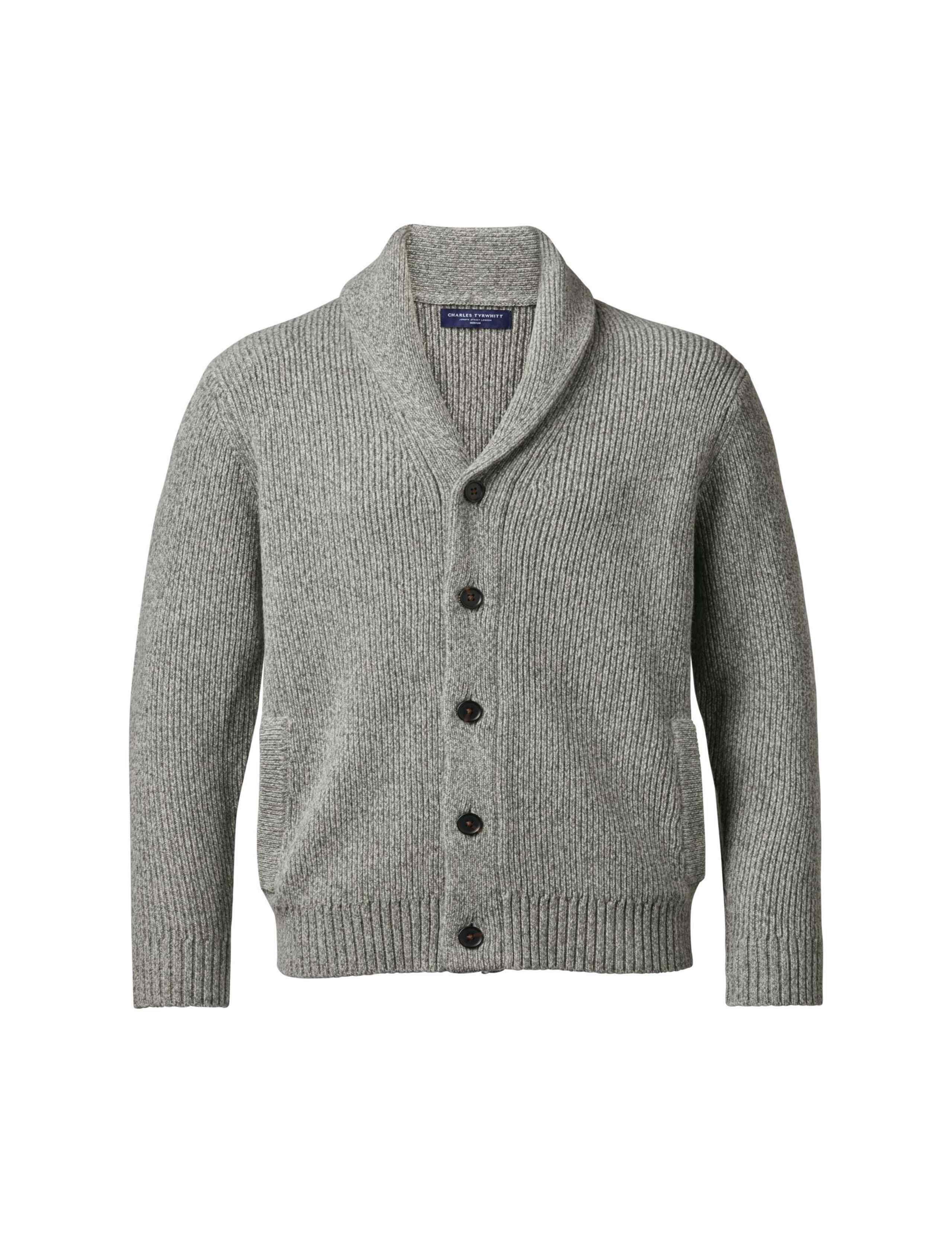 Merino Wool Shawl Neck Cardigan 5 of 5
