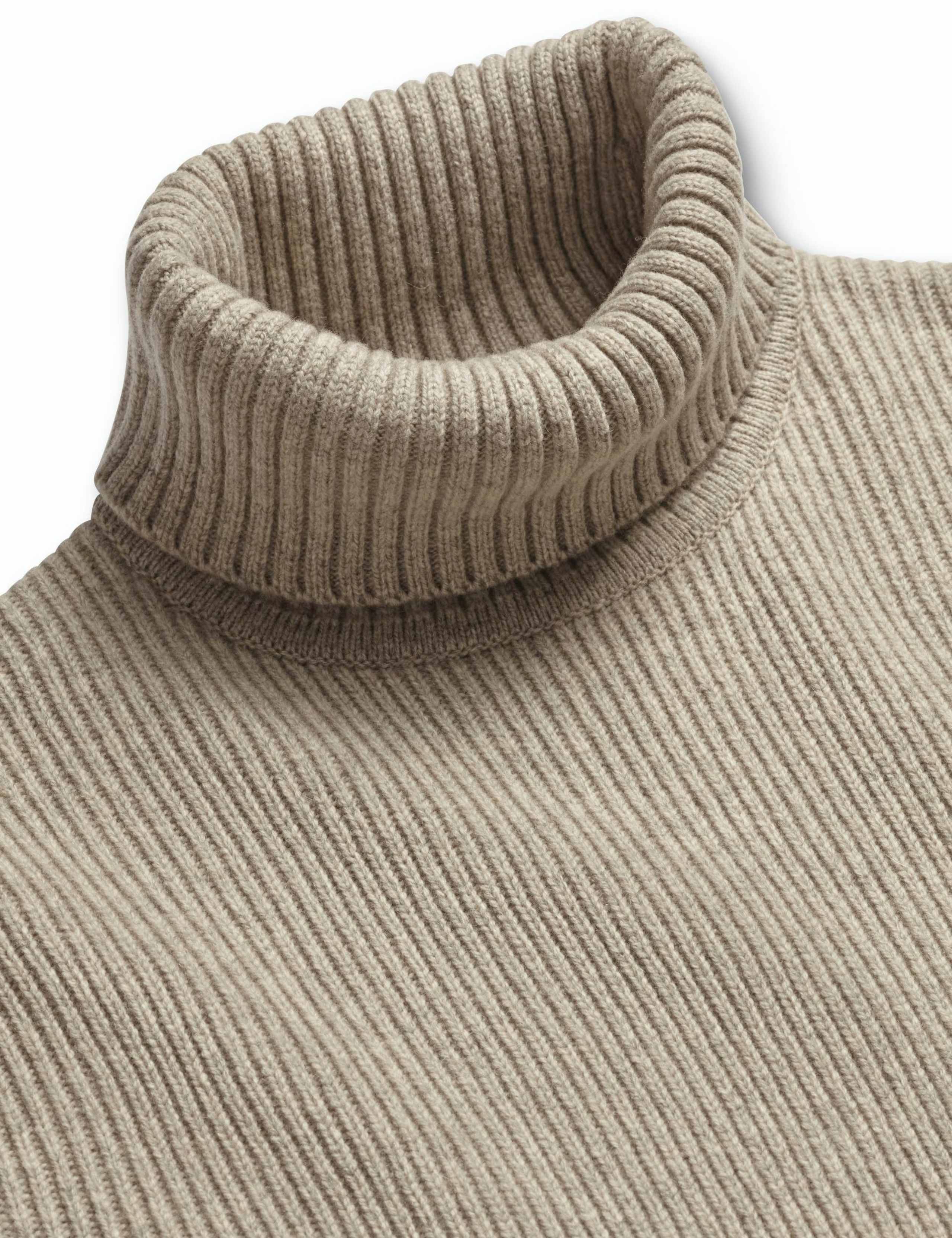Merino Wool Ribbed Roll Neck Jumper 4 of 6