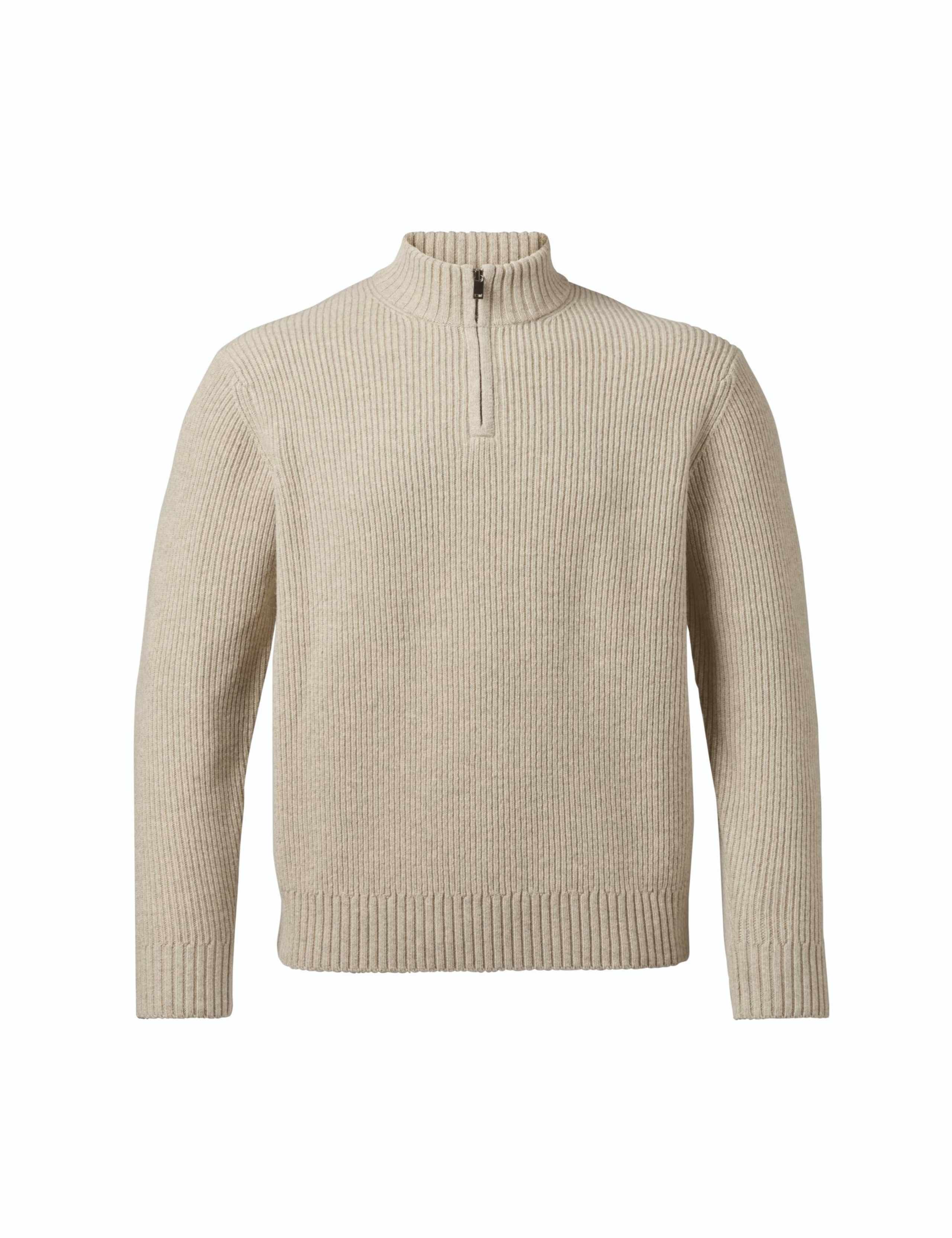 Merino Wool Ribbed Zip Up Jumper 6 of 6
