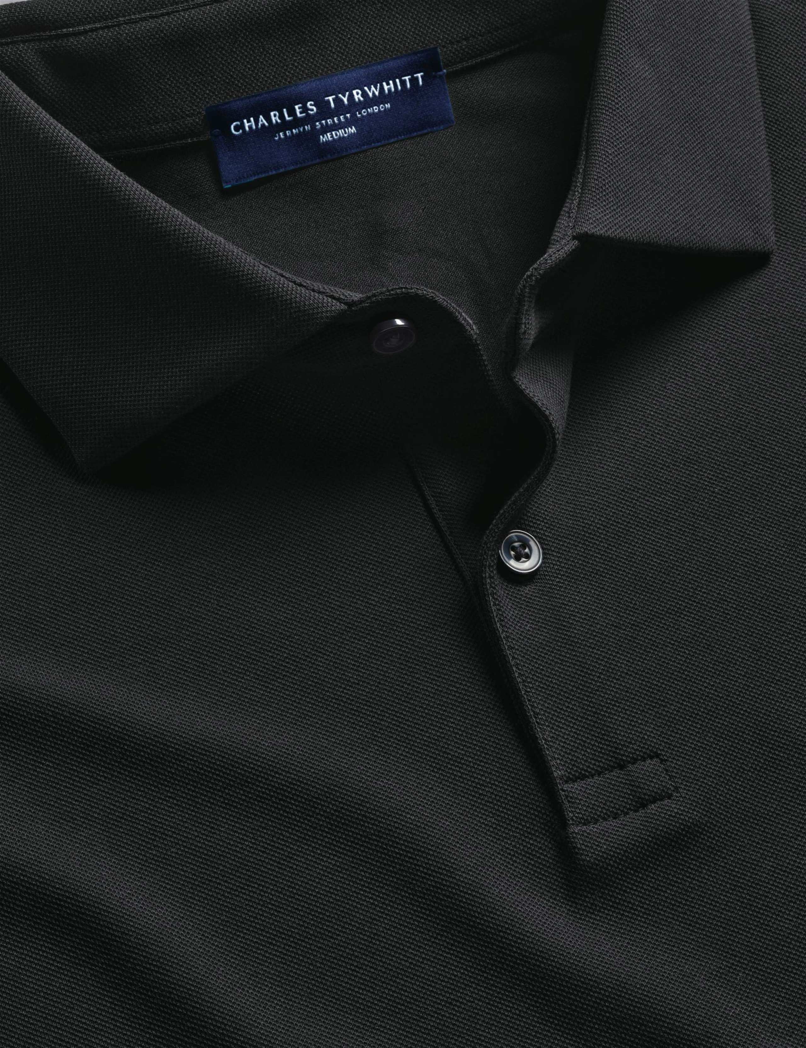 Cotton Rich Pique Long Sleeve Polo Shirt 6 of 7