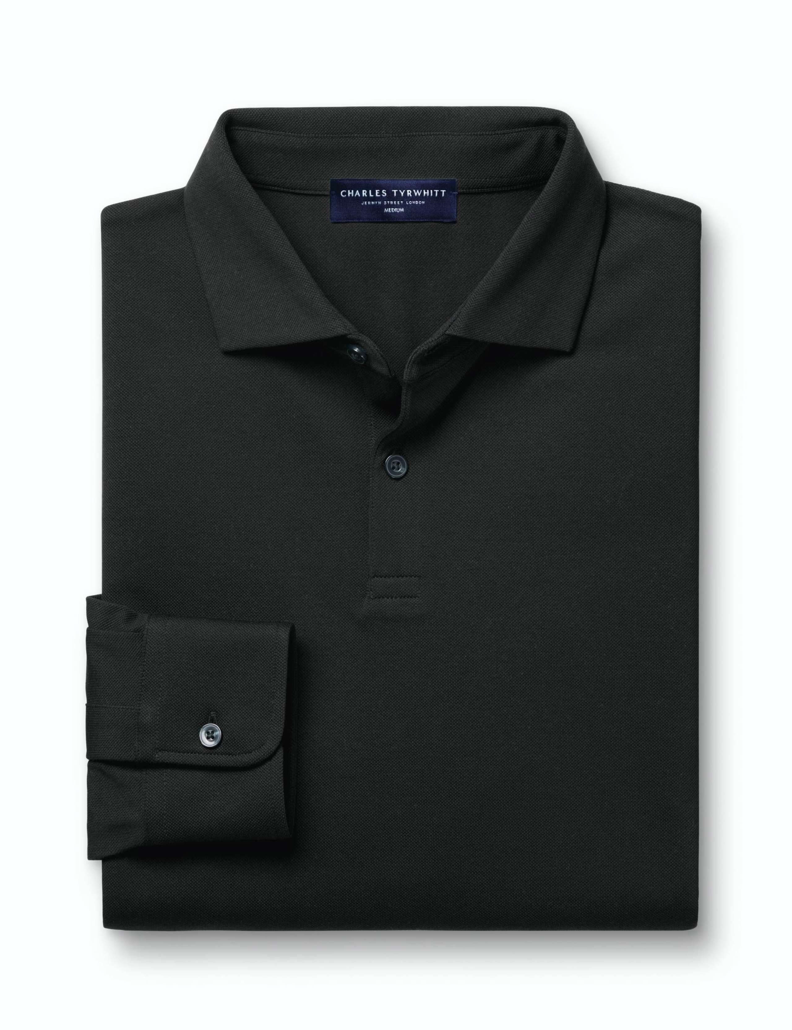 Cotton Rich Pique Long Sleeve Polo Shirt 7 of 7