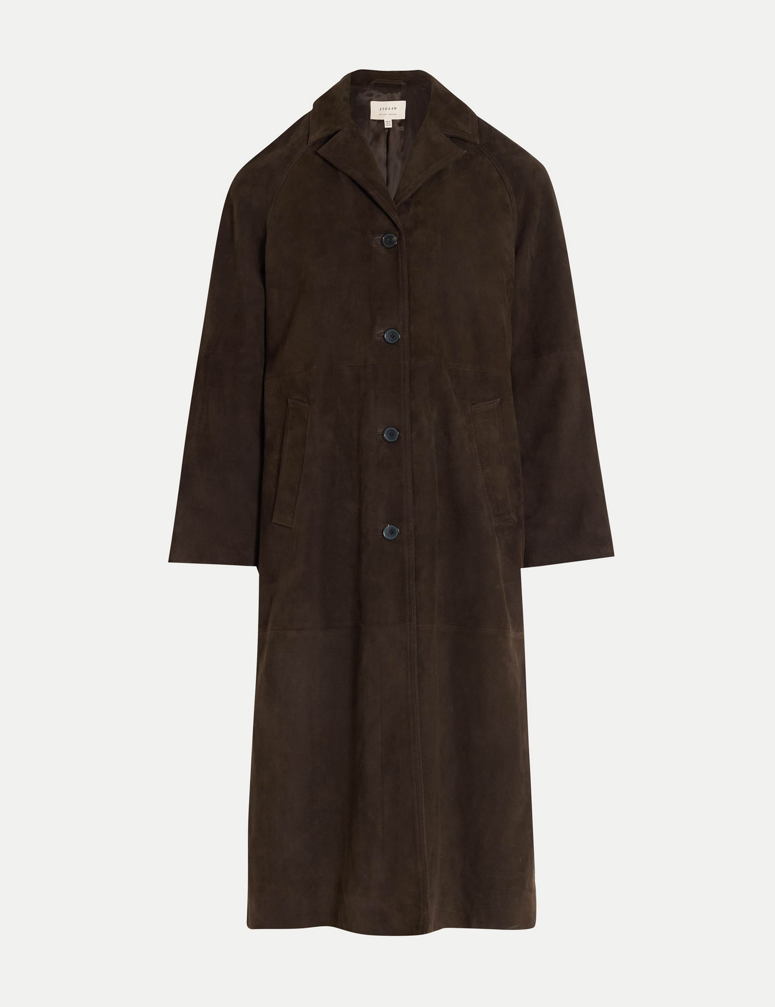 Suede Notch Neck Longline Coat 2 of 7