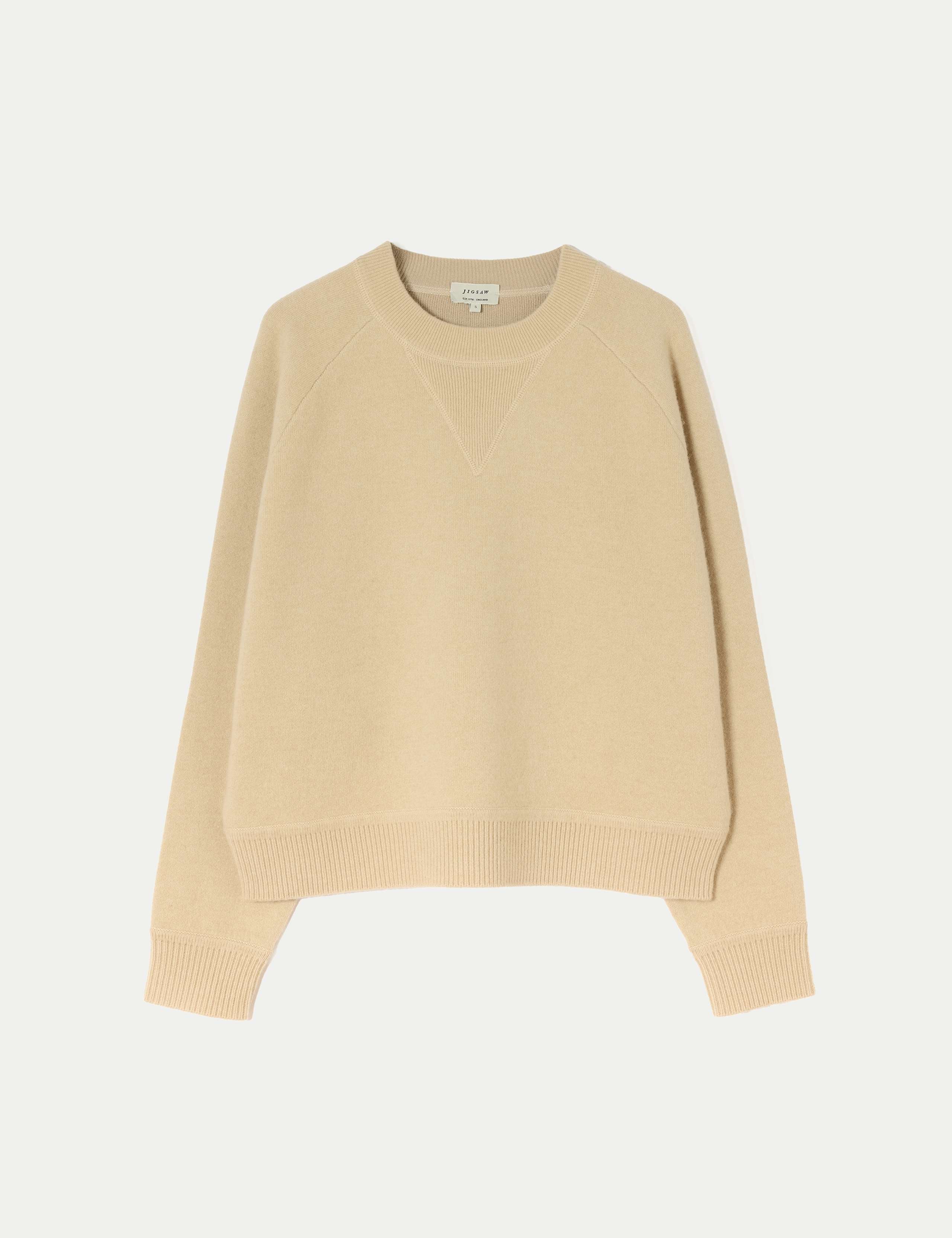 Wool Rich Round Neck Sweatshirt with Cashmere 2 of 5
