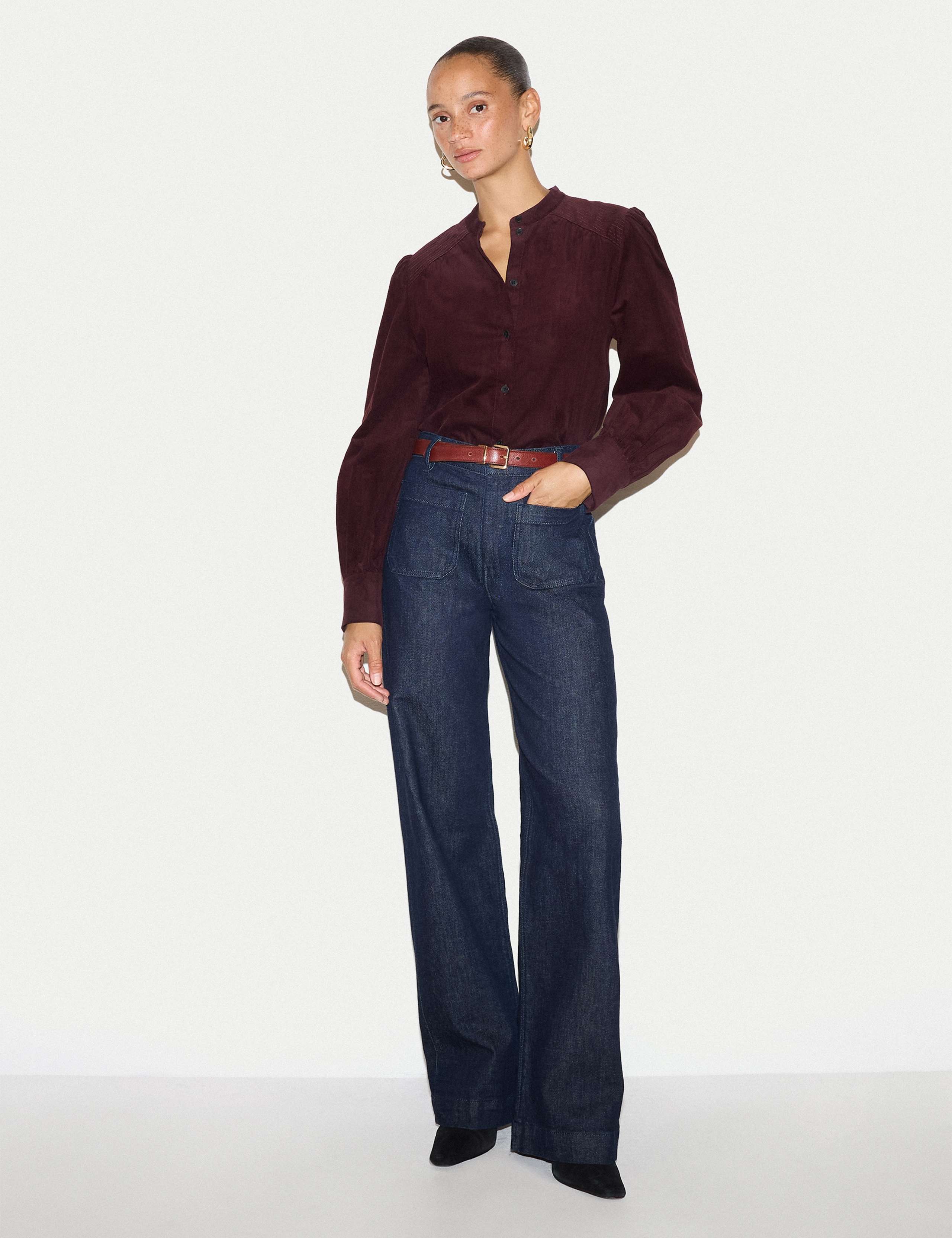 Cord Collared Blouson Sleeve Shirt 3 of 5