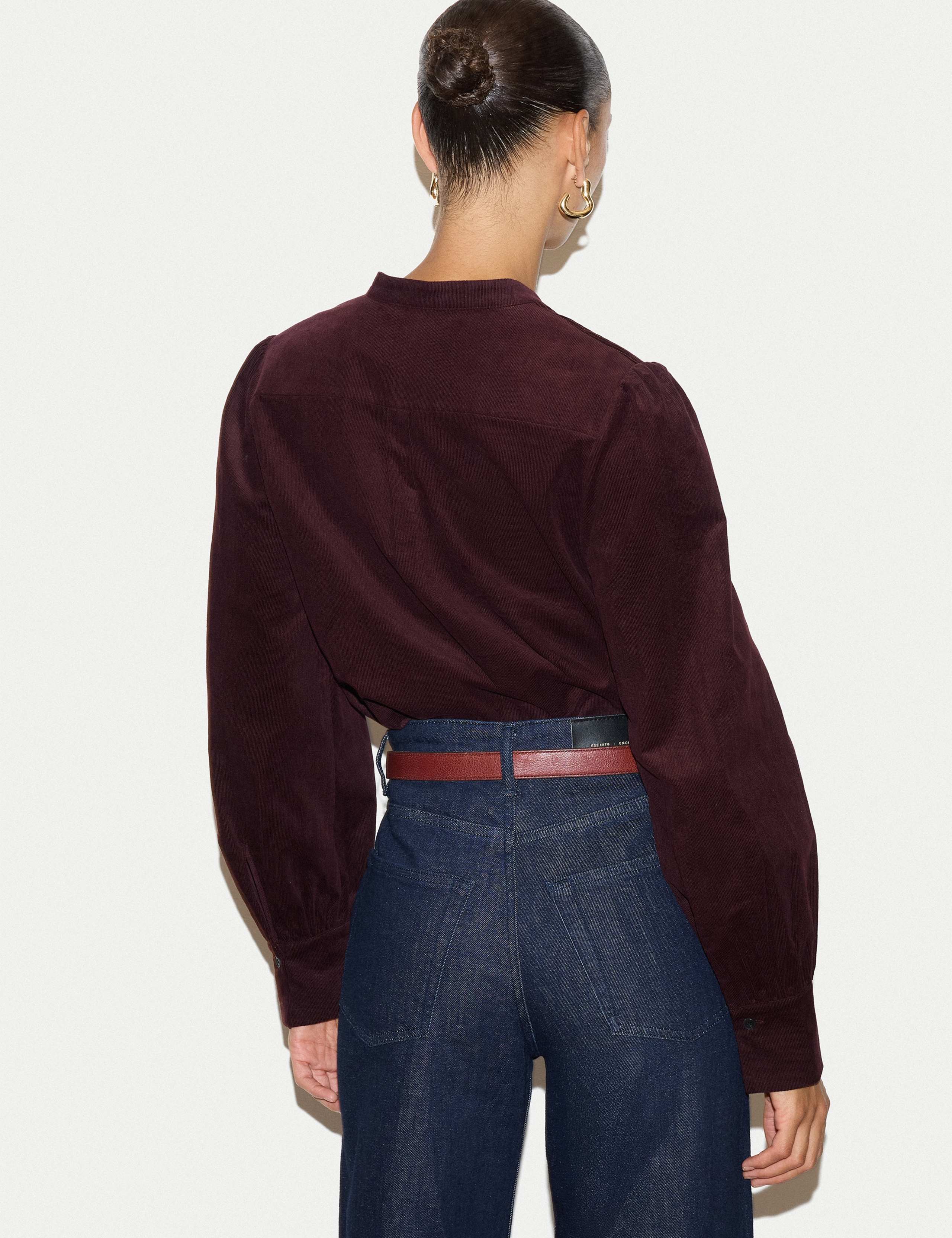 Cord Collared Blouson Sleeve Shirt 5 of 5