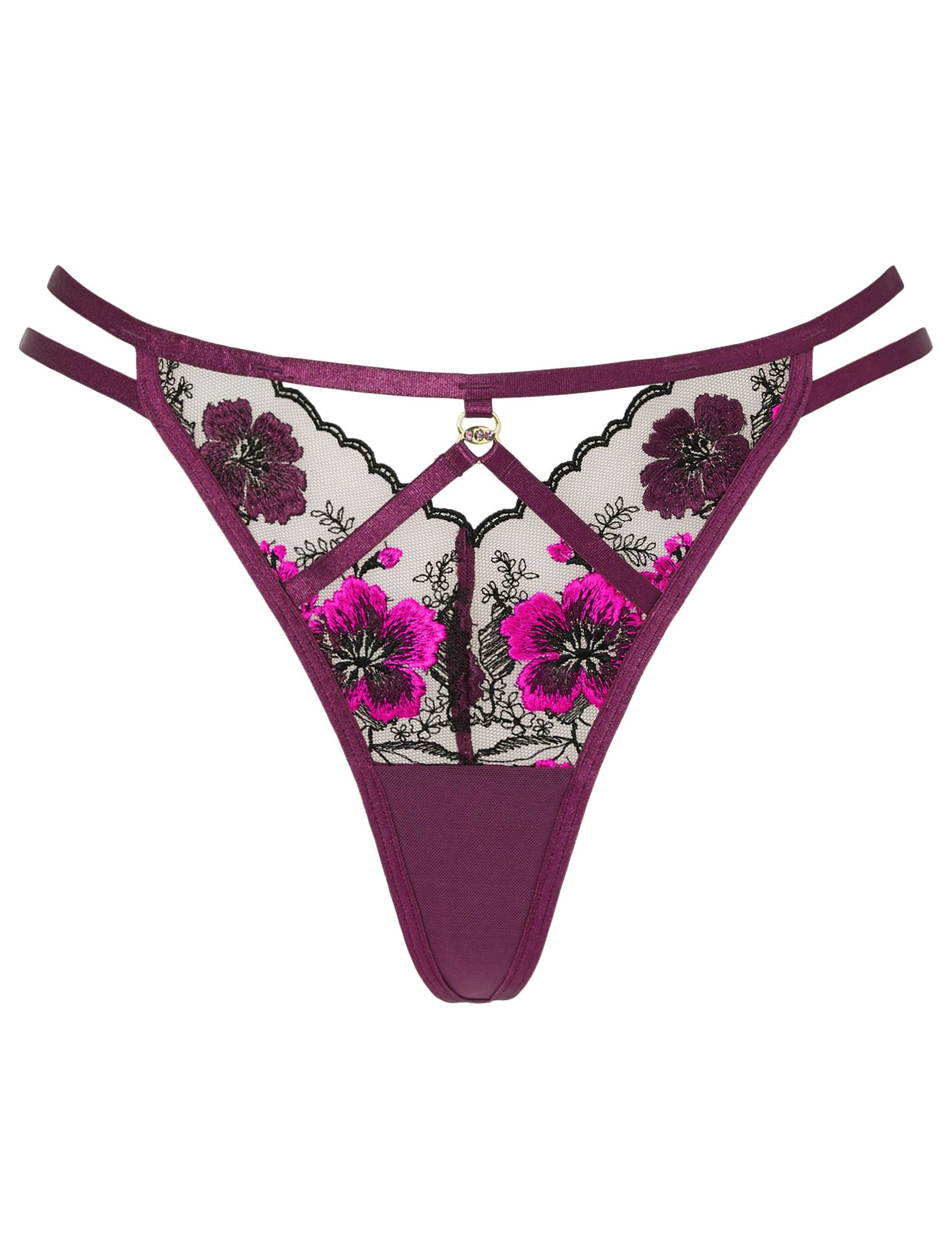 Embroidered Low Rise Thong 2 of 5