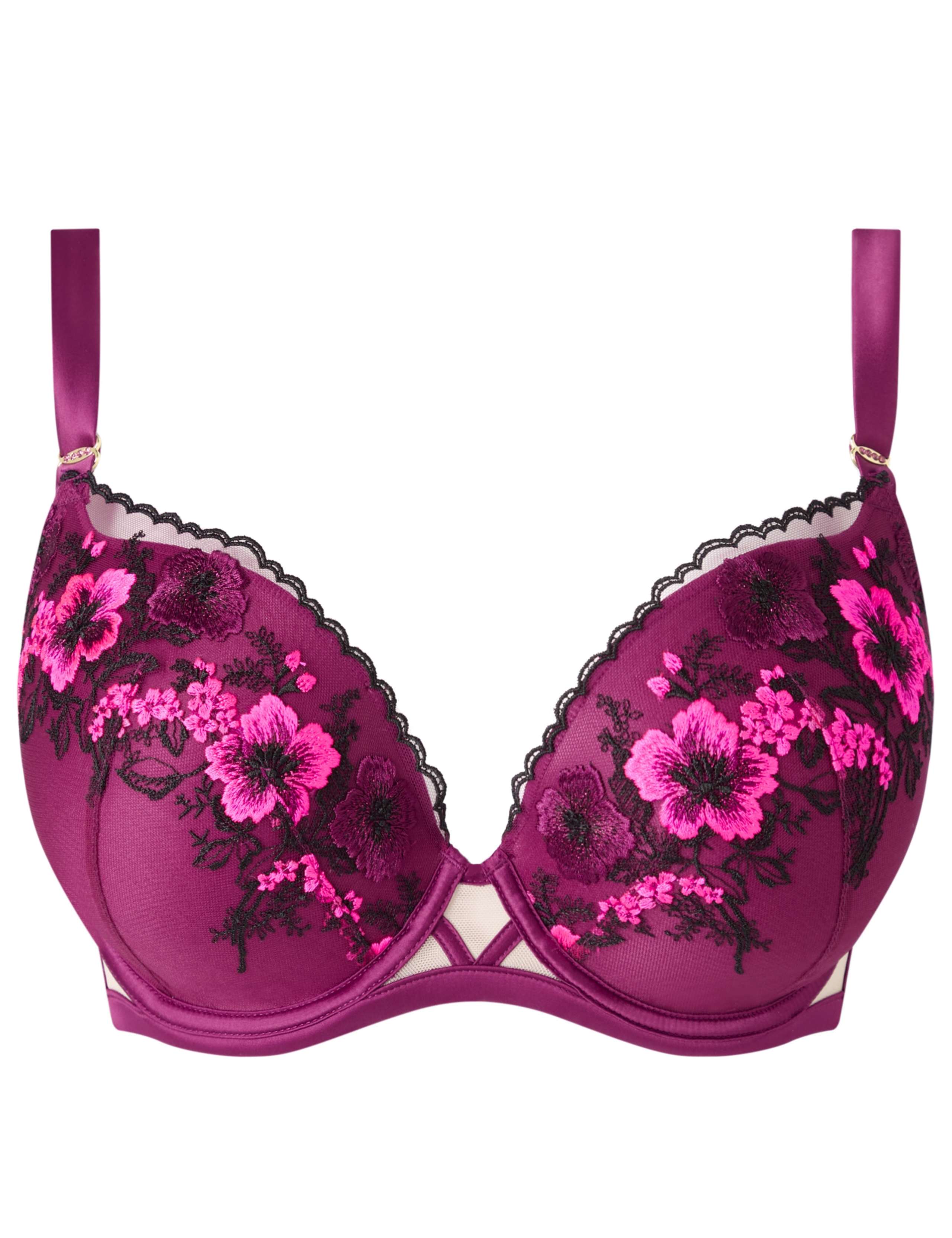 Embroidered Wired Plunge Bra 9 of 9