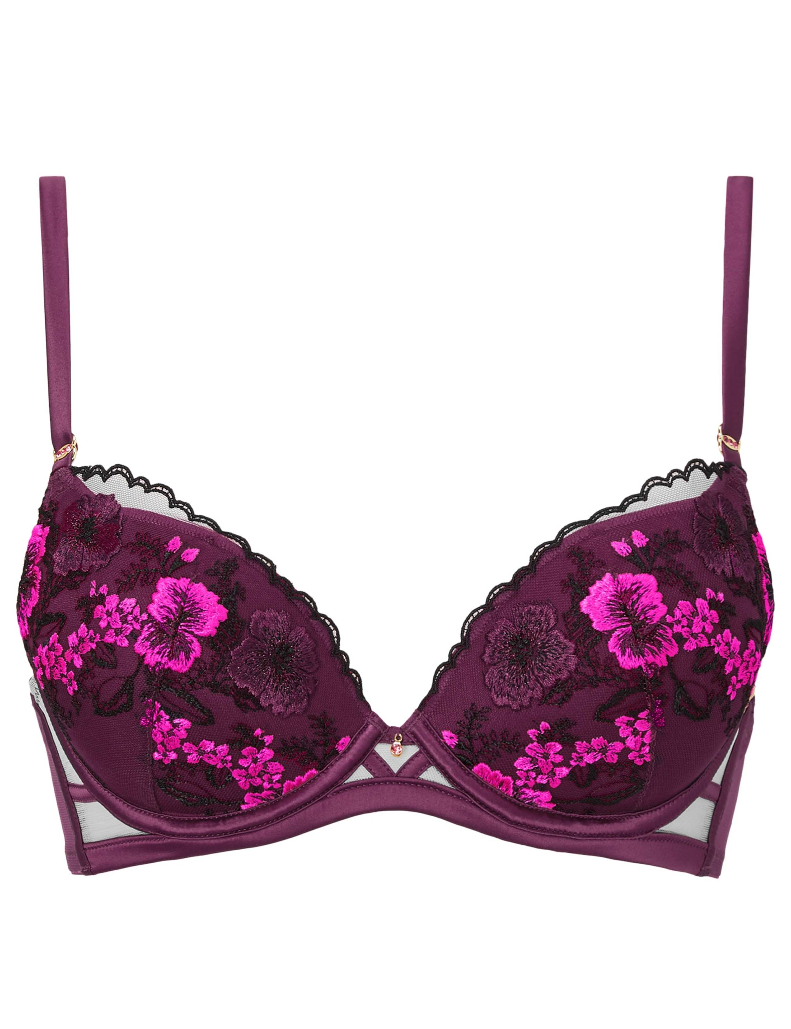 Embroidered Wired Plunge Bra 2 of 9