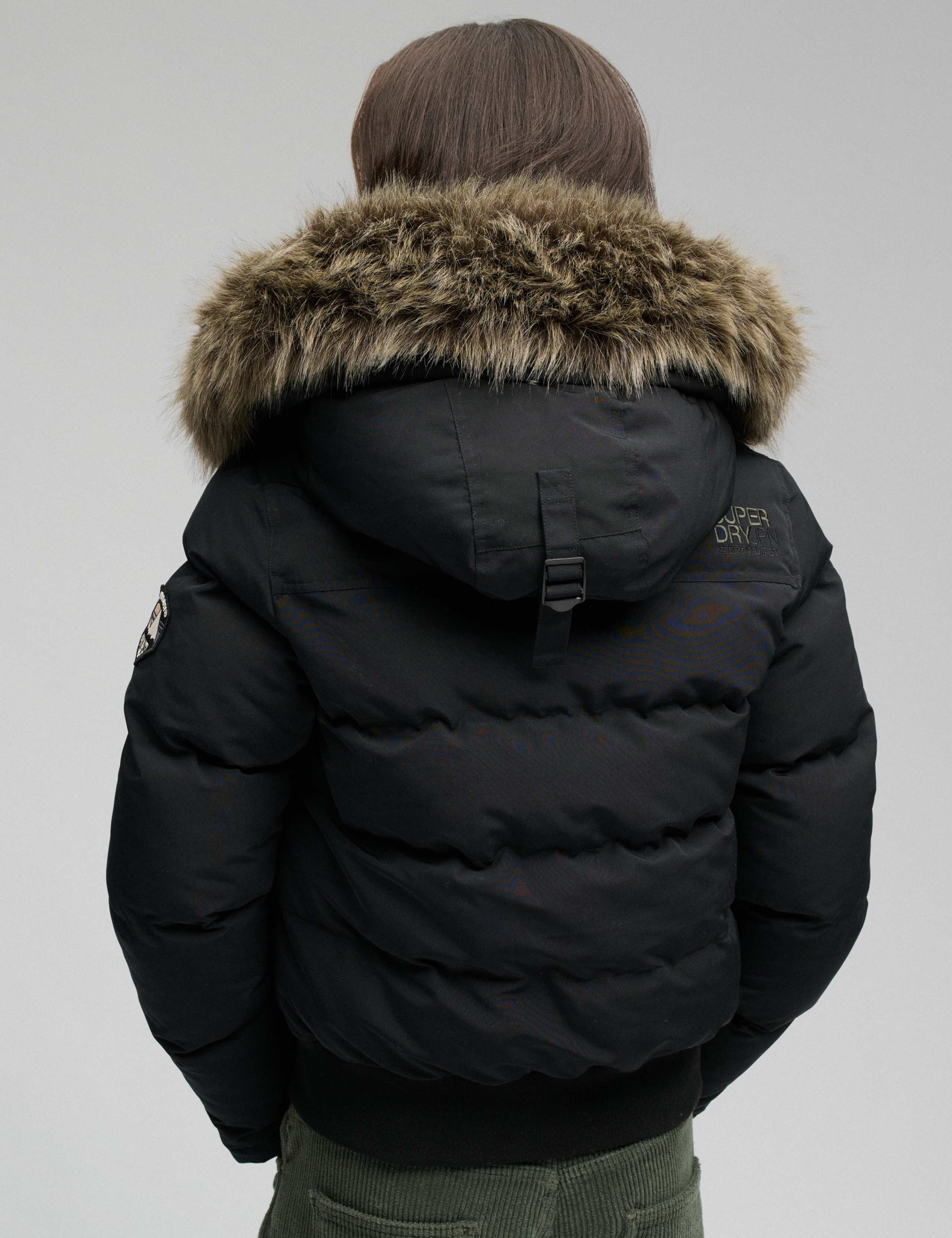 Padded Hooded Faux Fur Trim Bomber Jacket 6 of 7