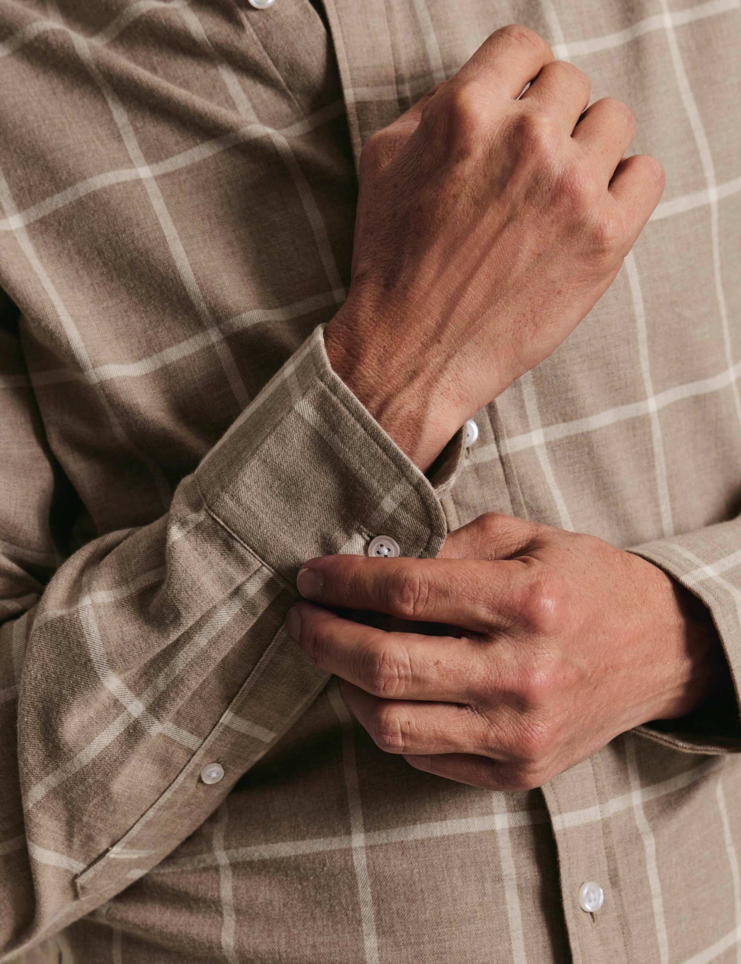 Regular Fit Brushed Cotton Check Flannel Shirt 4 of 6