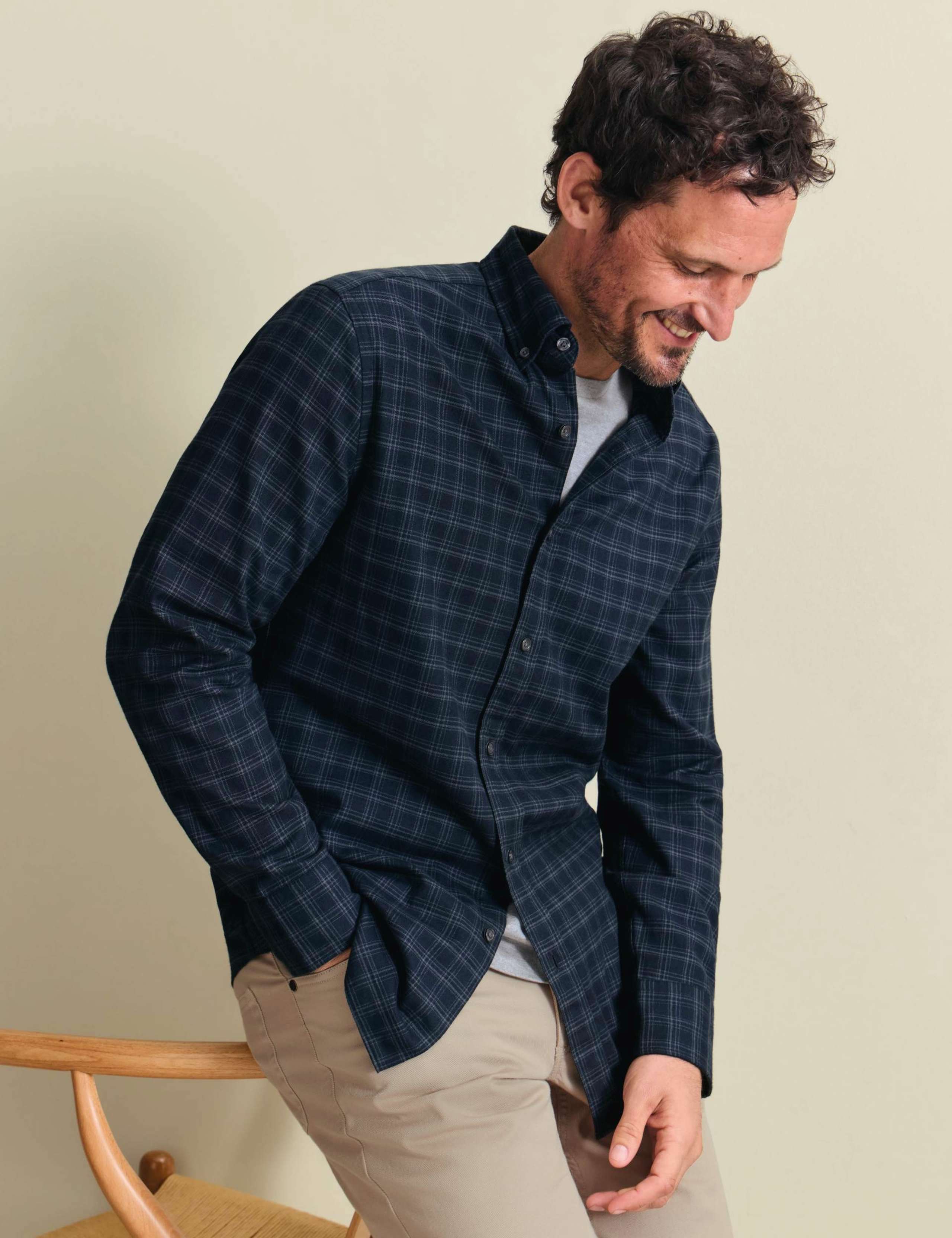 Regular Fit Brushed Cotton Check Flannel Shirt 2 of 6