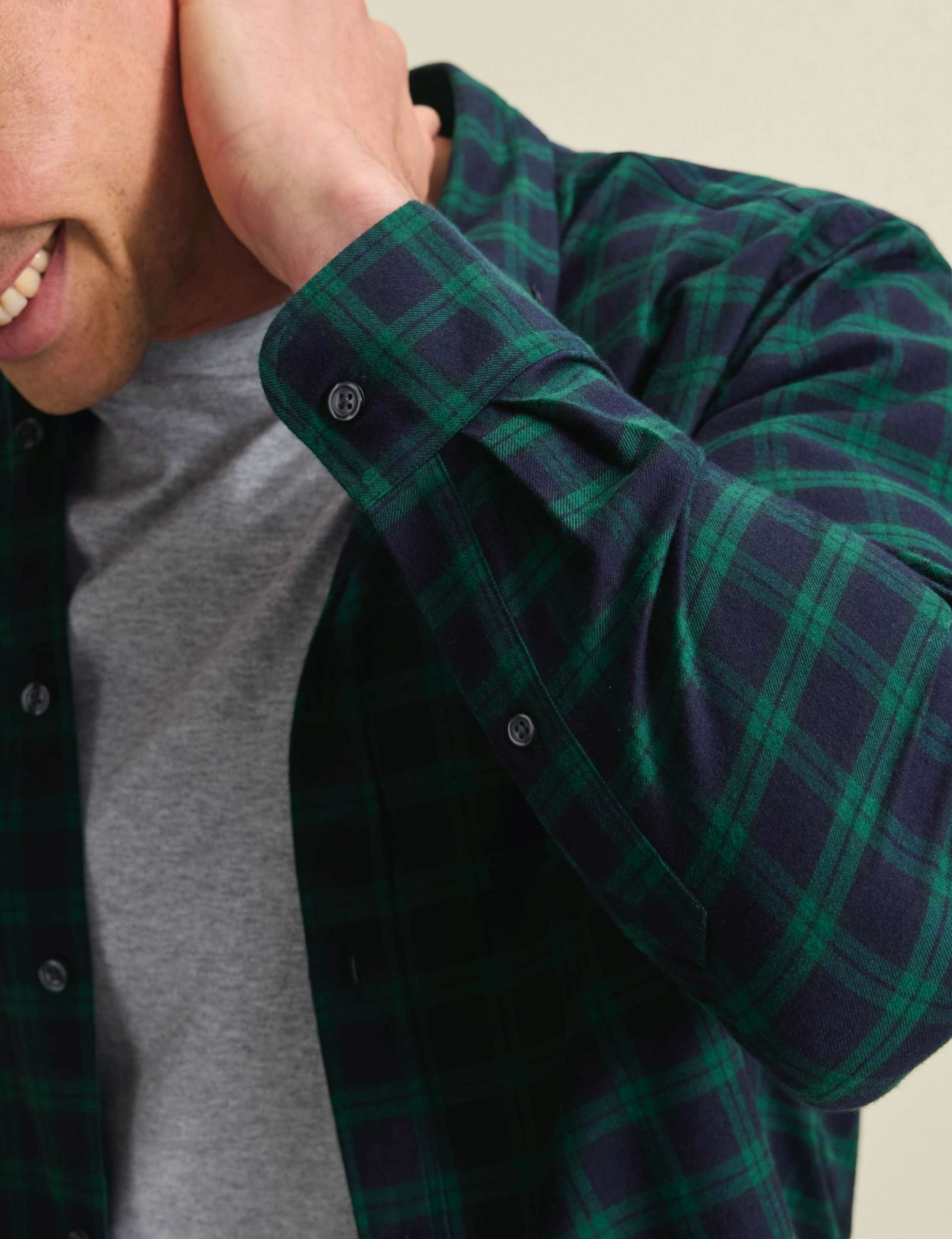 Regular Fit Brushed Cotton Check Flannel Shirt 4 of 6