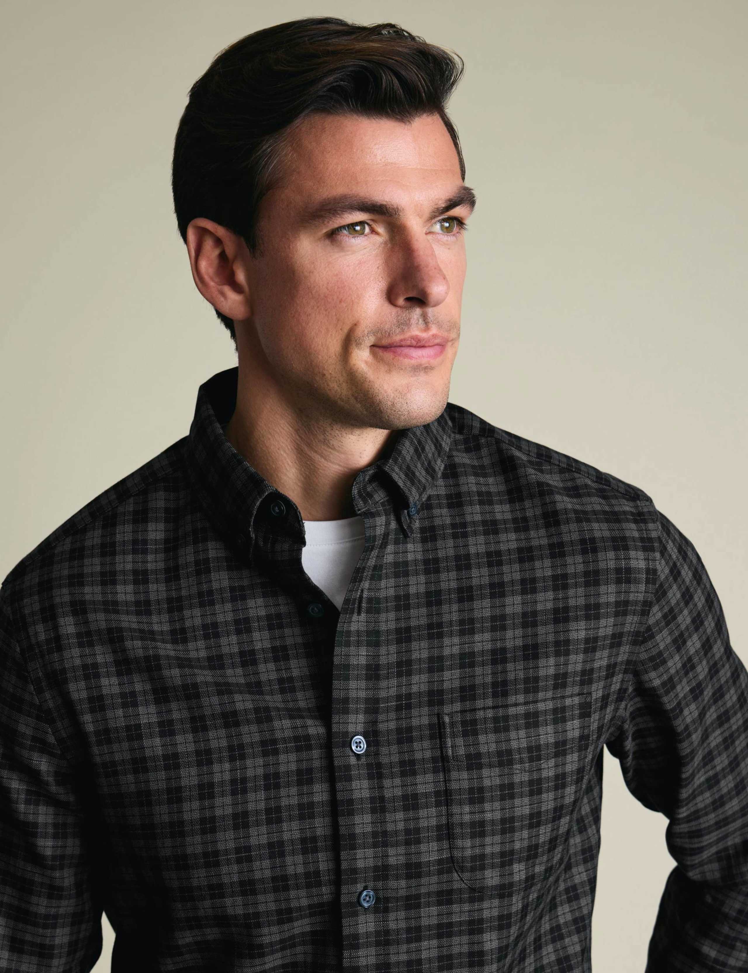 Regular Fit Non Iron Pure Cotton Check Twill Shirt 3 of 6