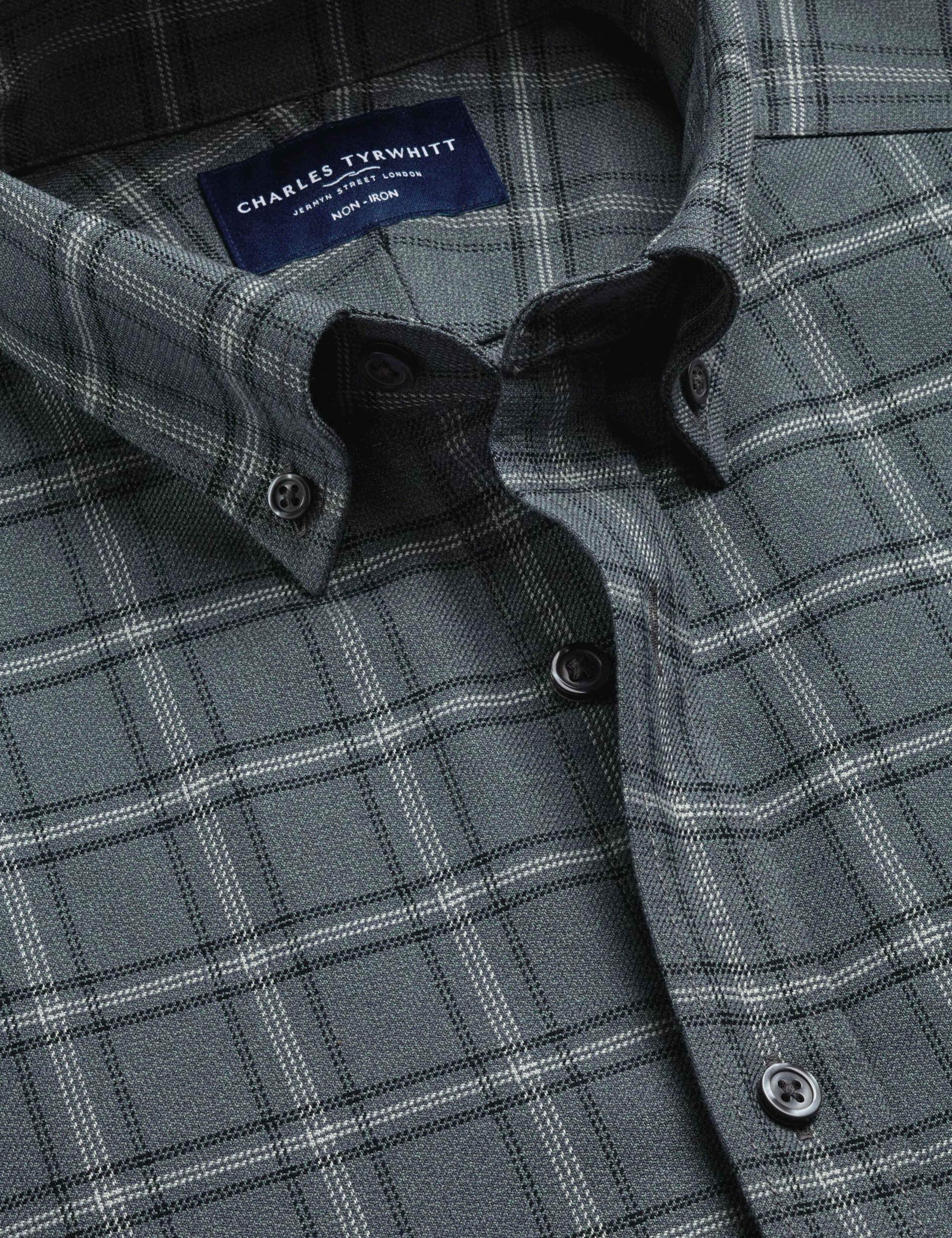 Regular Fit Non Iron Pure Cotton Check Twill Shirt 5 of 6